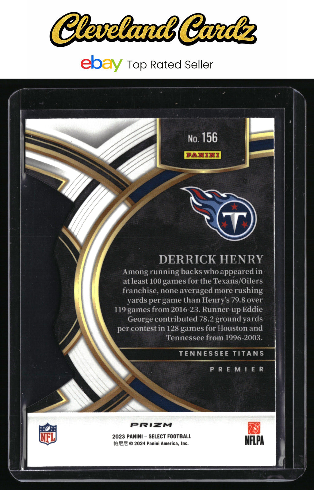 2023 Panini Select #156 Derrick Henry Black and Red Prizm Die Cut