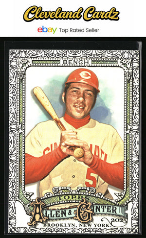 2025 Topps Allen & Ginter #320 Johnny Bench Foil Filagree
