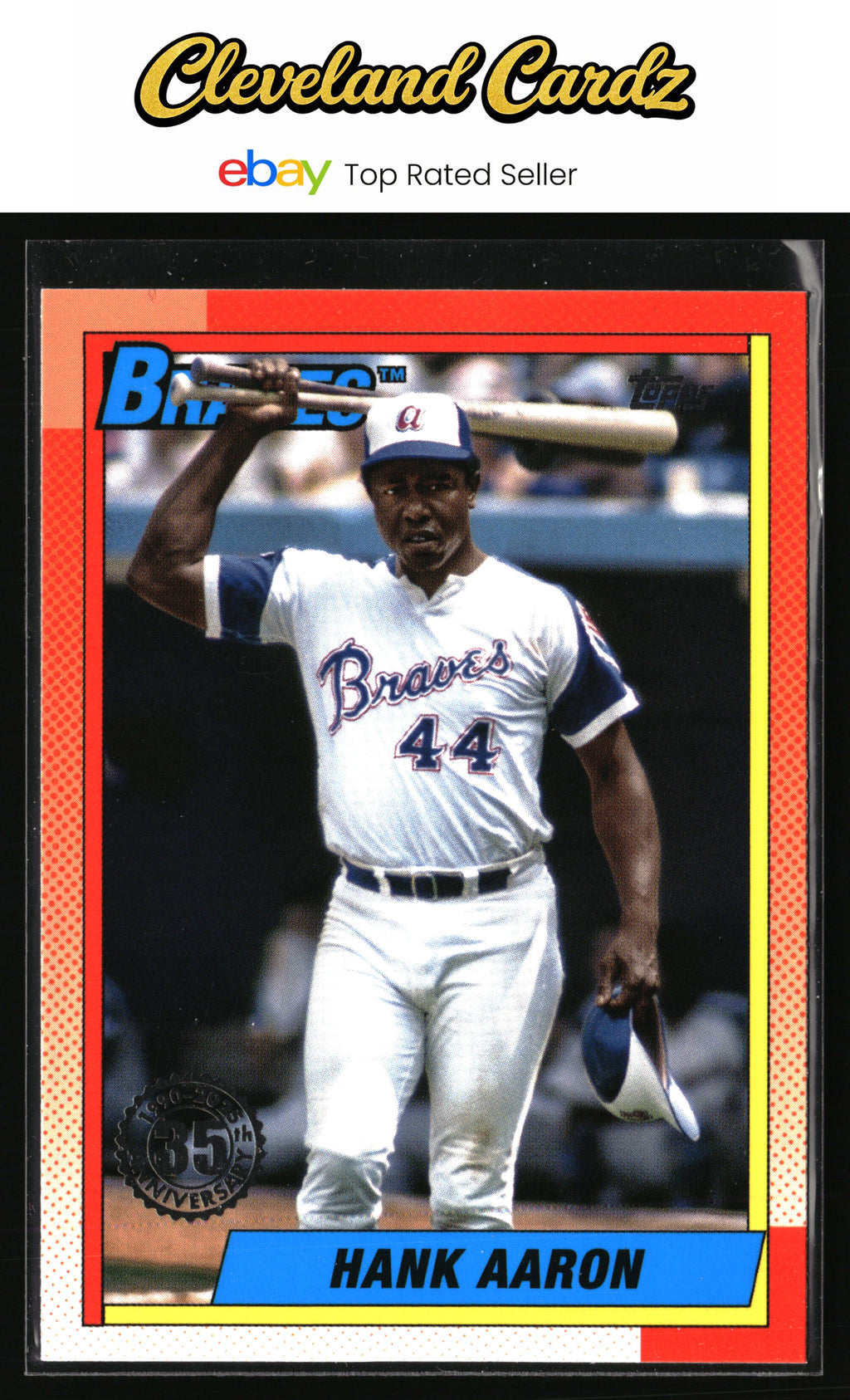 2025 Topps #T90-14 Hank Aaron 1990 Topps Baseball 35th Anniversary (Series One)