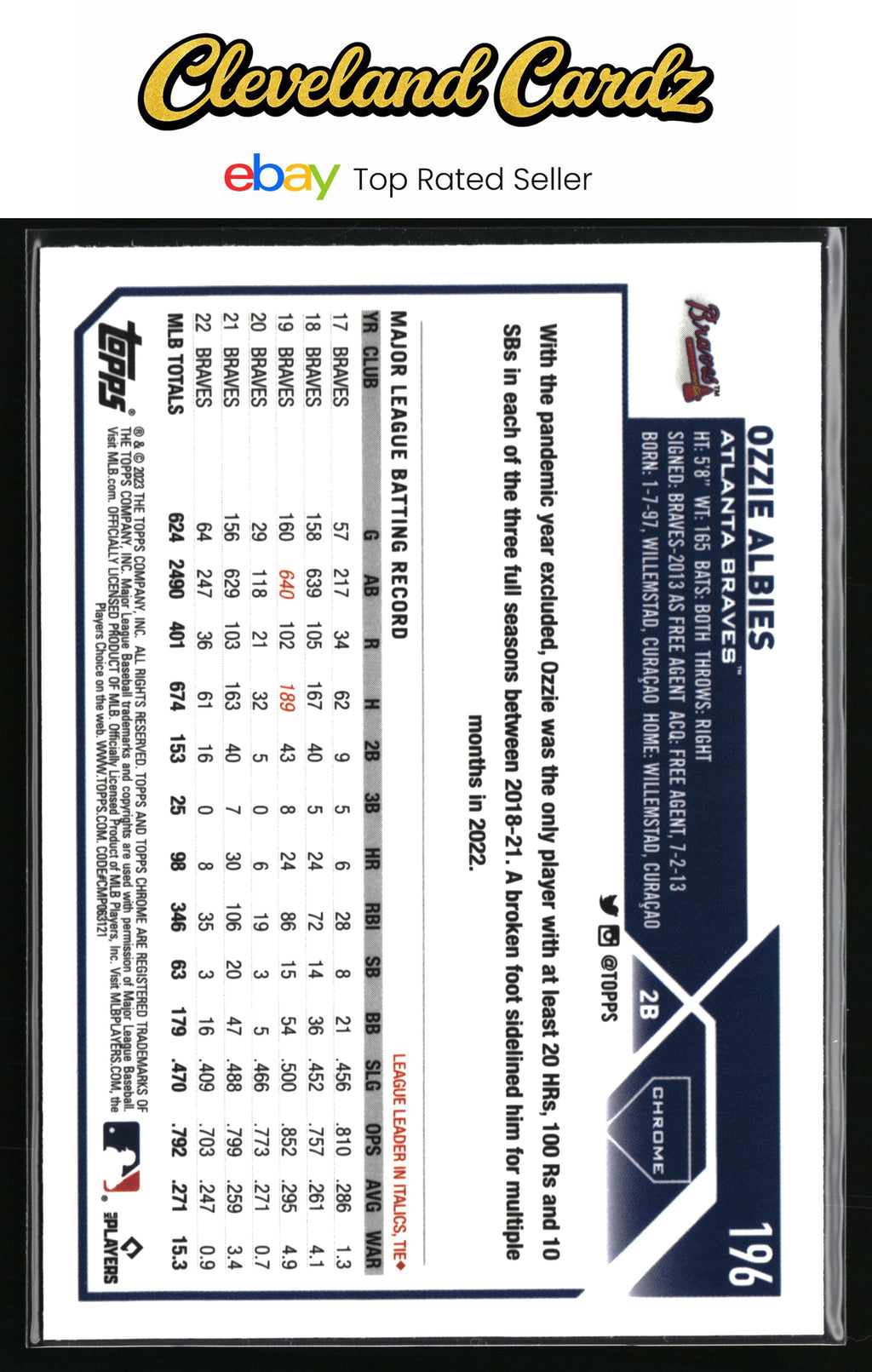 2023 Topps Chrome #196 Ozzie Albies