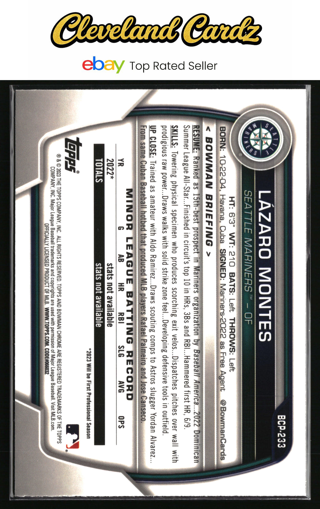 2023 Bowman Chrome #BCP-235 Dyan Jorge Prospects Mojo Refractor