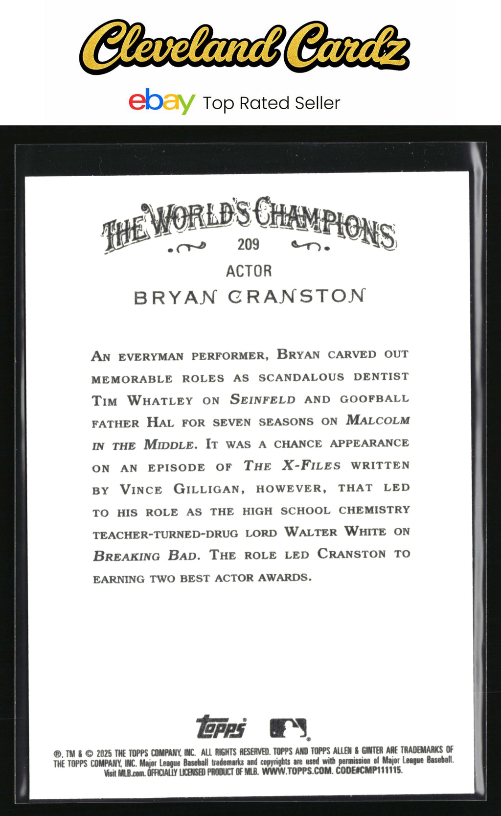 2025 Topps Allen & Ginter #209 Bryan Cranston