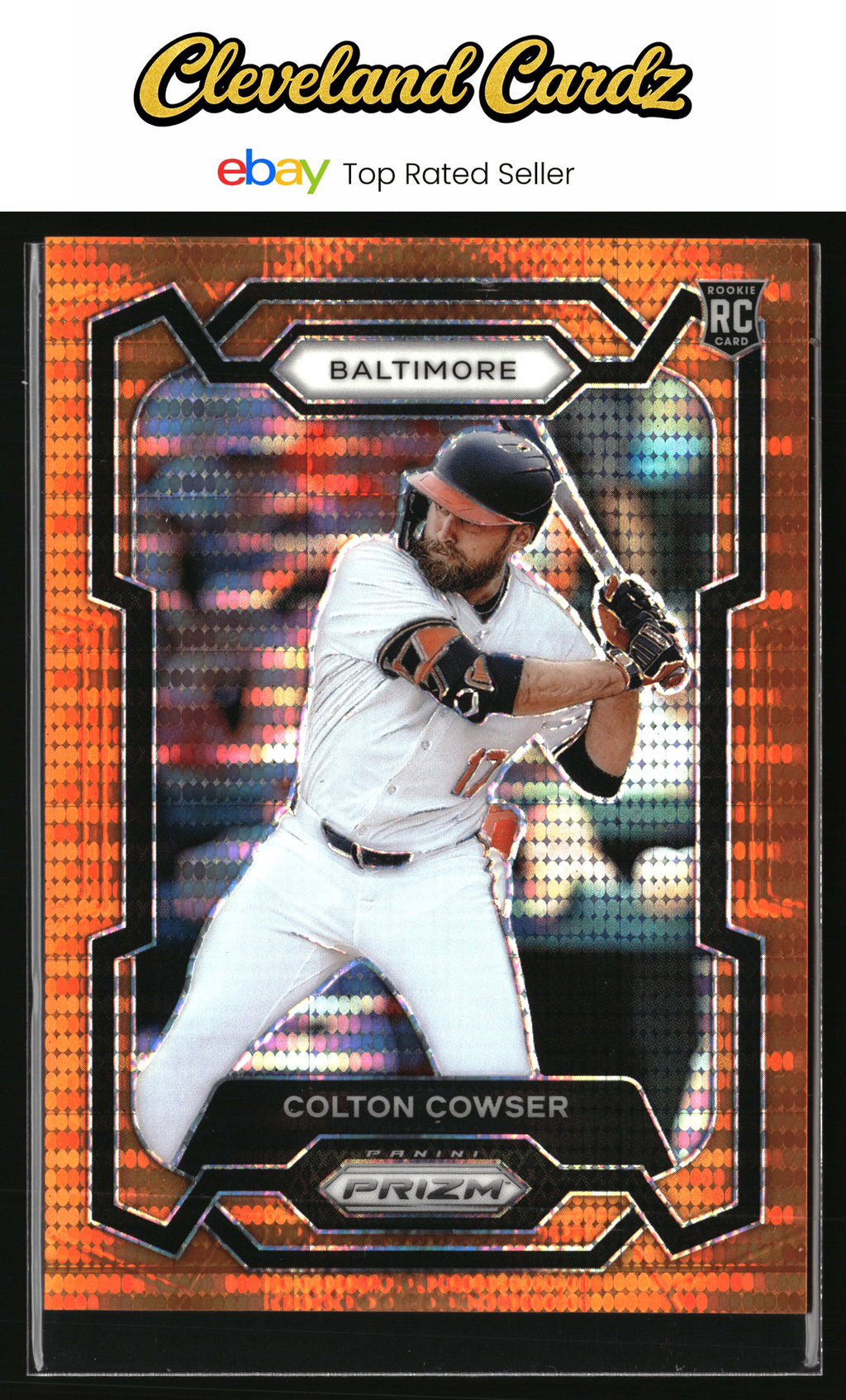 2024 Panini Prizm #100 Colton Cowser Orange Pulsar Prizm #/399