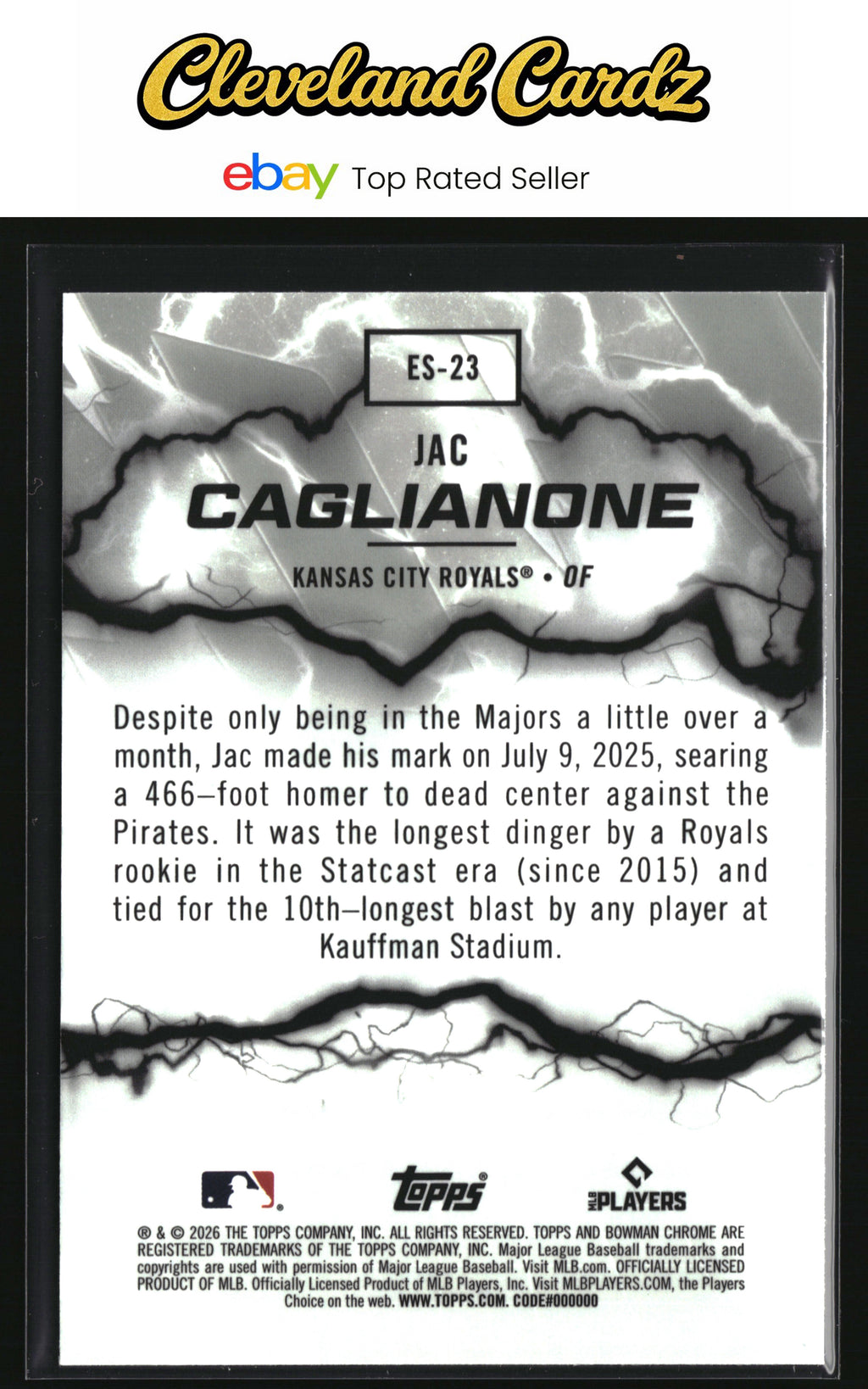 2026 Bowman #ES-23 Jac Caglianone Electric Sluggers