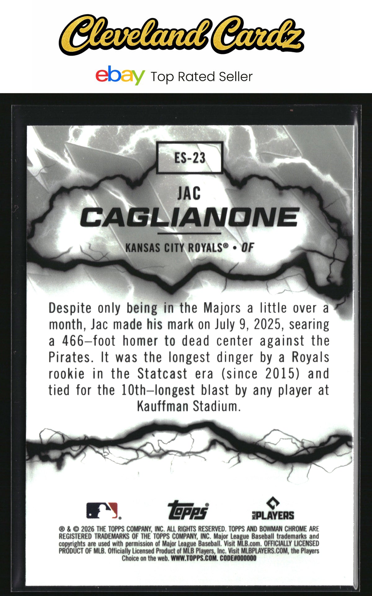 2026 Bowman #ES-23 Jac Caglianone Electric Sluggers