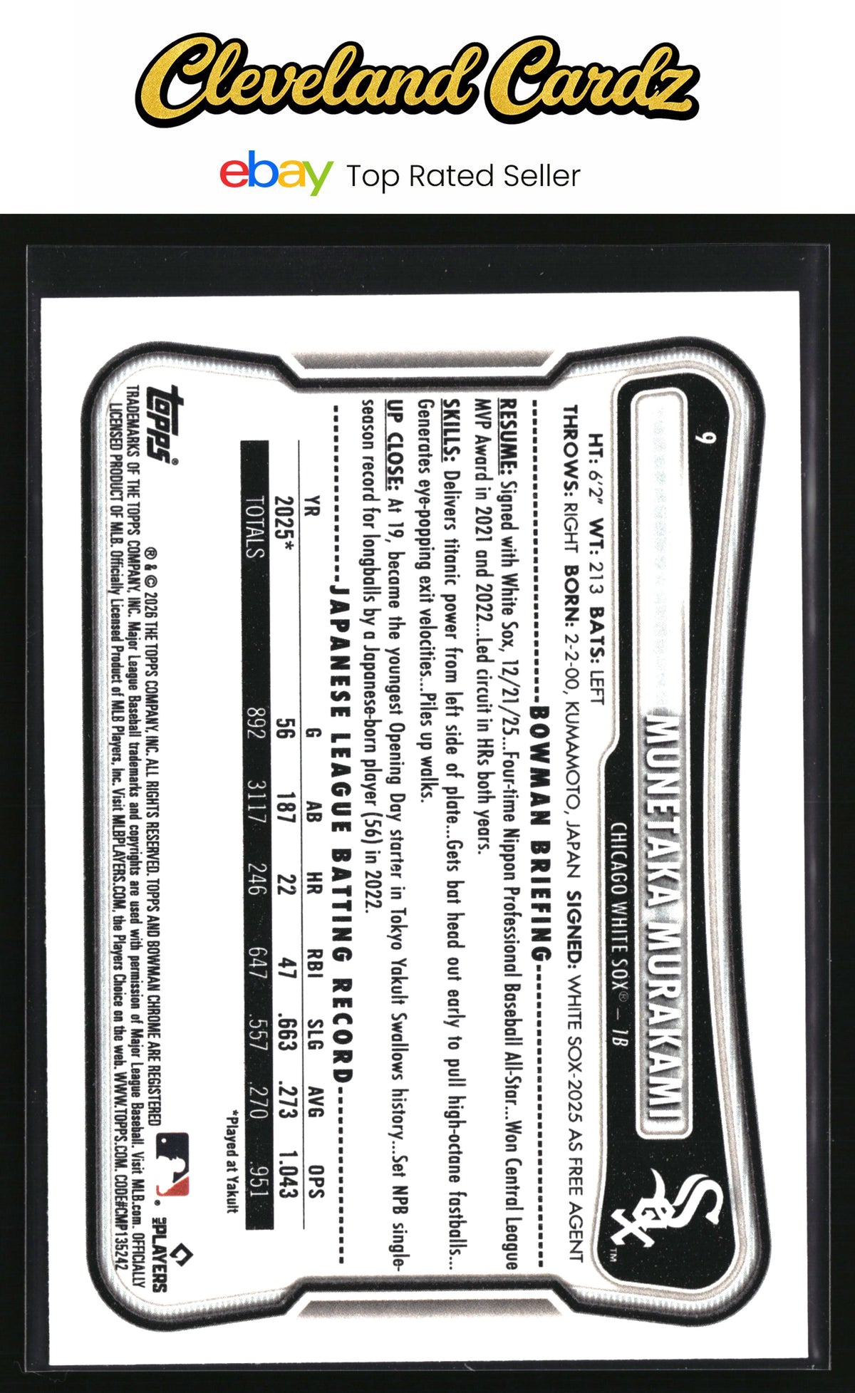 2026 Bowman #9 Munetaka Murakami