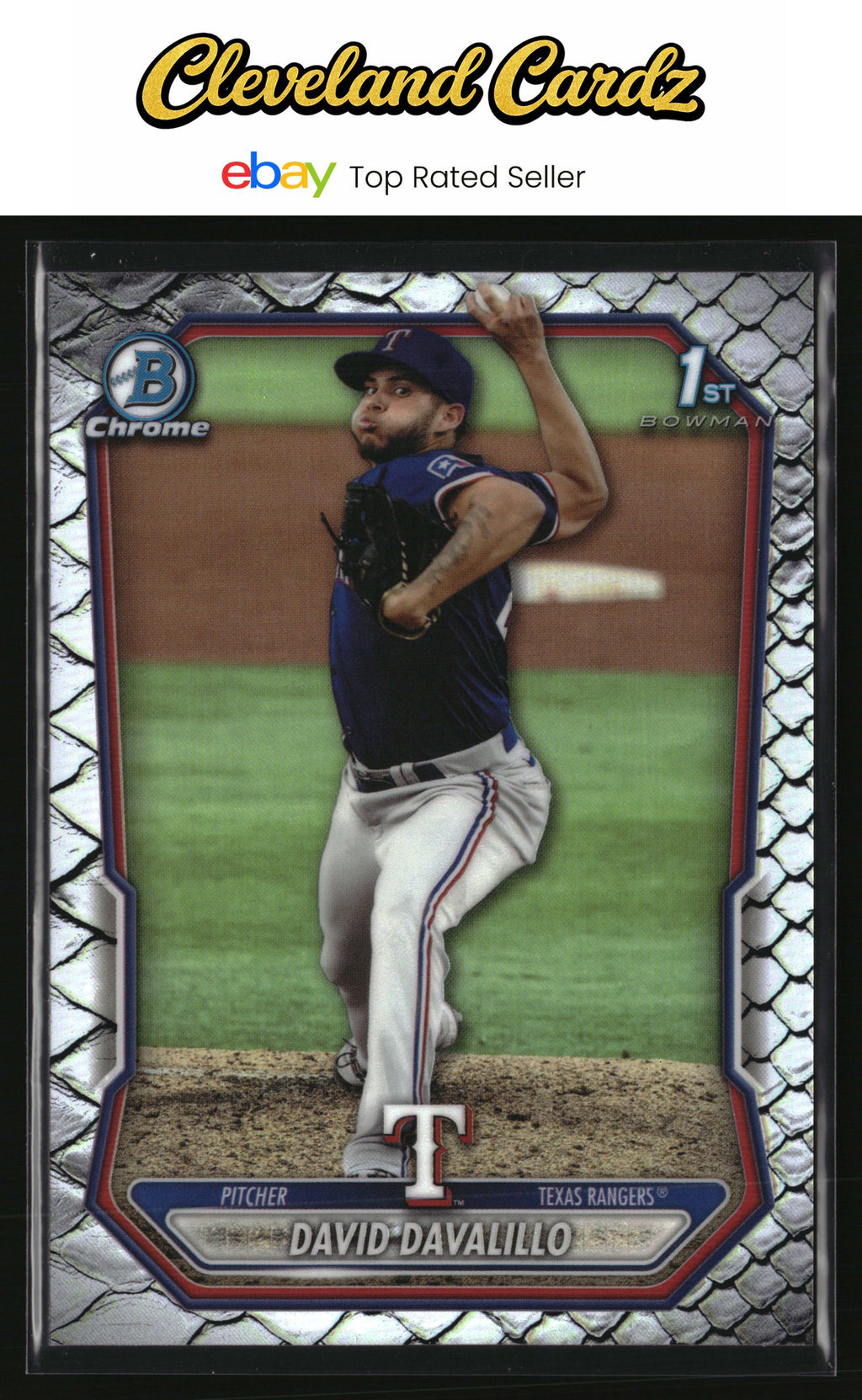 2026 Bowman #BCP-42 David Davalillo Chrome Prospects Reptilian Refractor