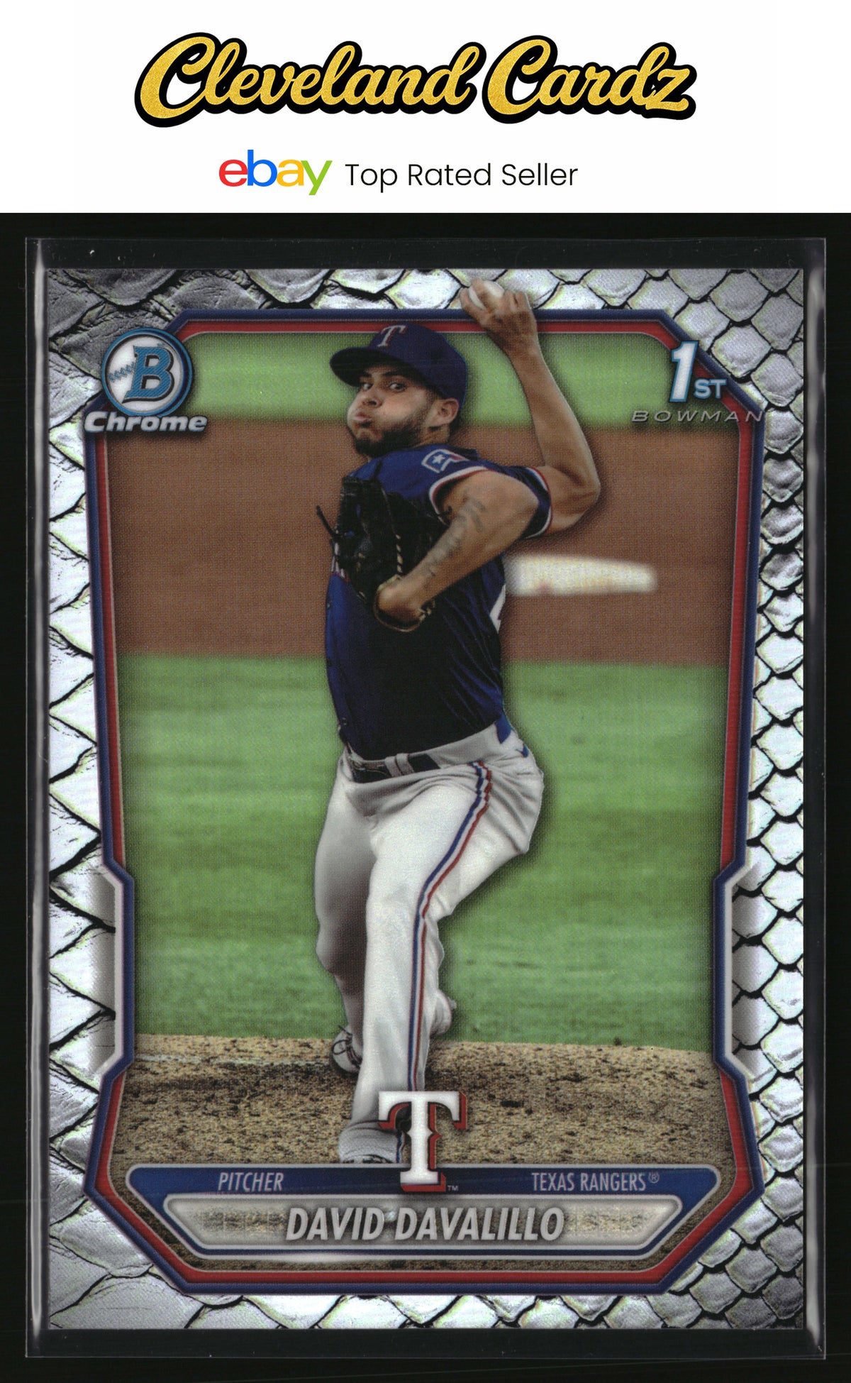 2026 Bowman #BCP-42 David Davalillo Chrome Prospects Reptilian Refractor