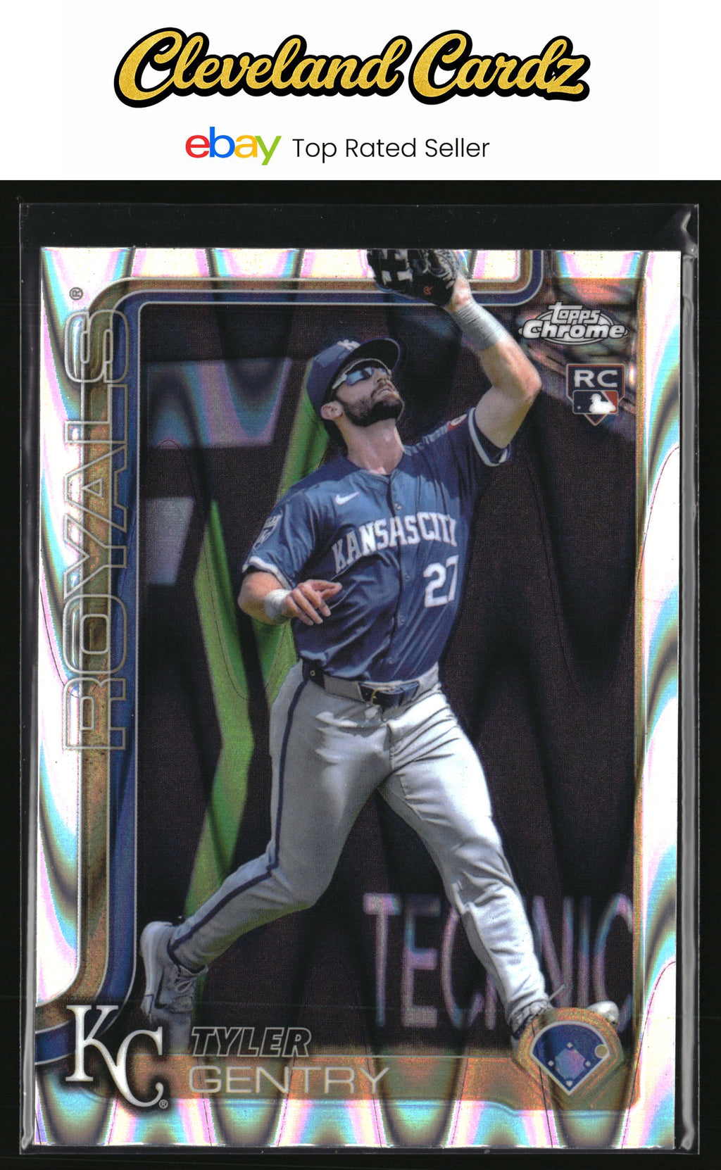 2025 Topps Chrome #218 Tyler Gentry RayWave Refractor