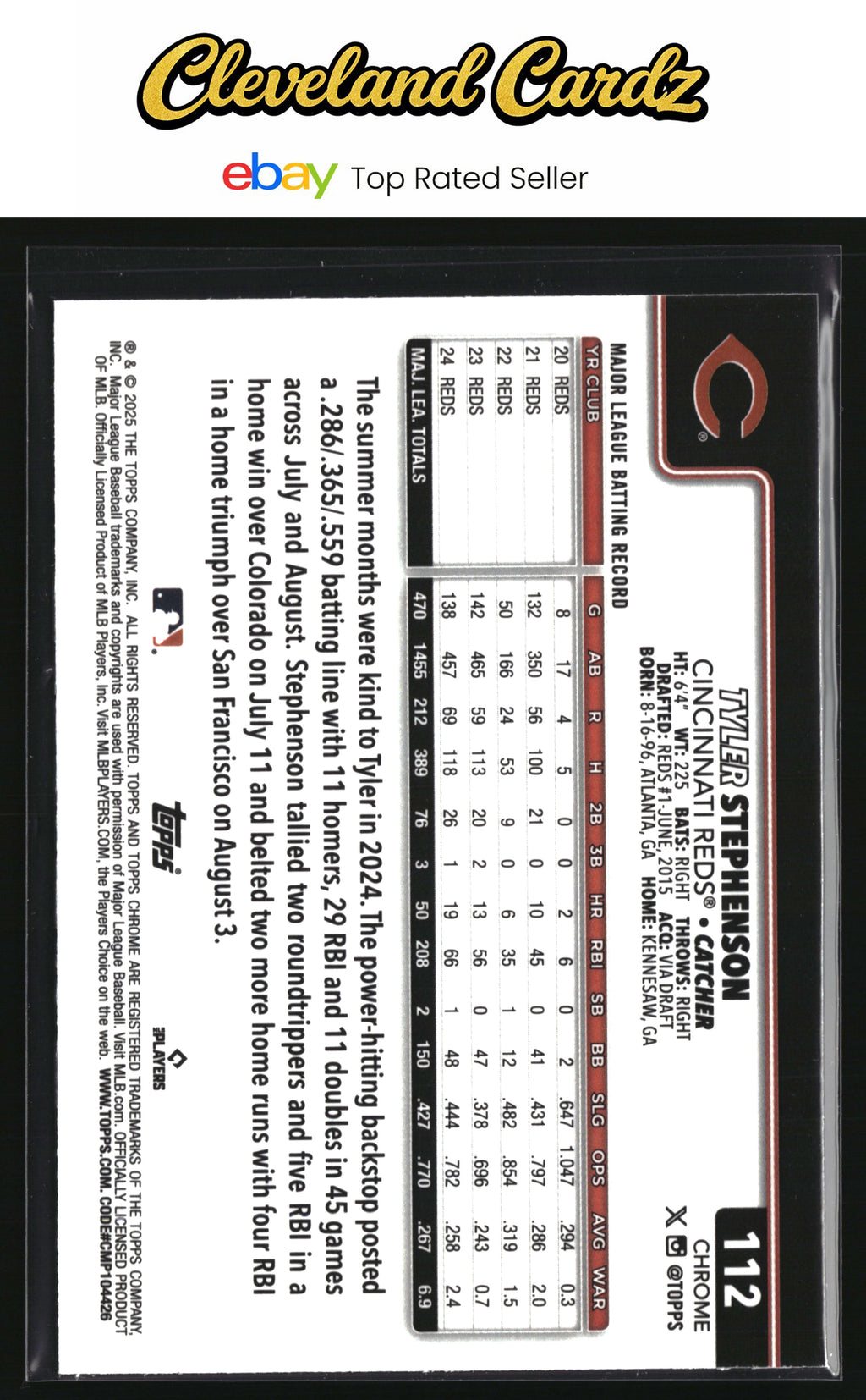 2025 Topps Chrome #112 Tyler Stephenson Prism Refractor