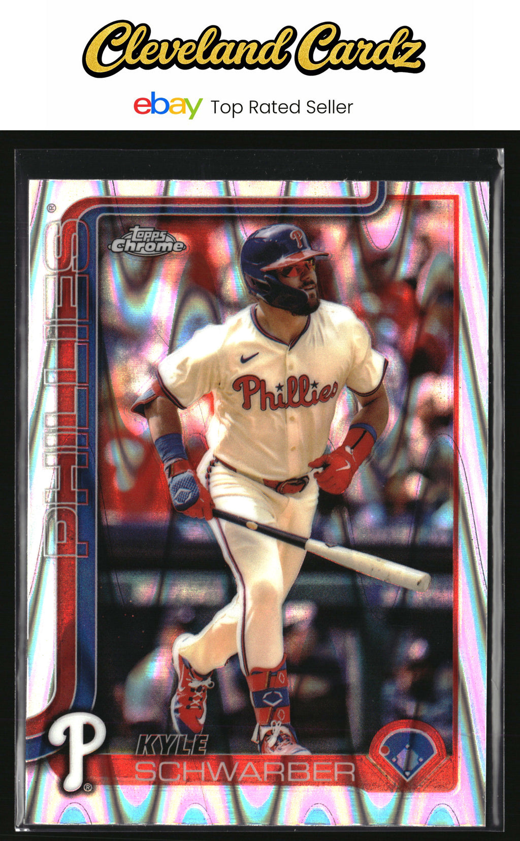 2025 Topps Chrome #31 Kyle Schwarber RayWave Refractor