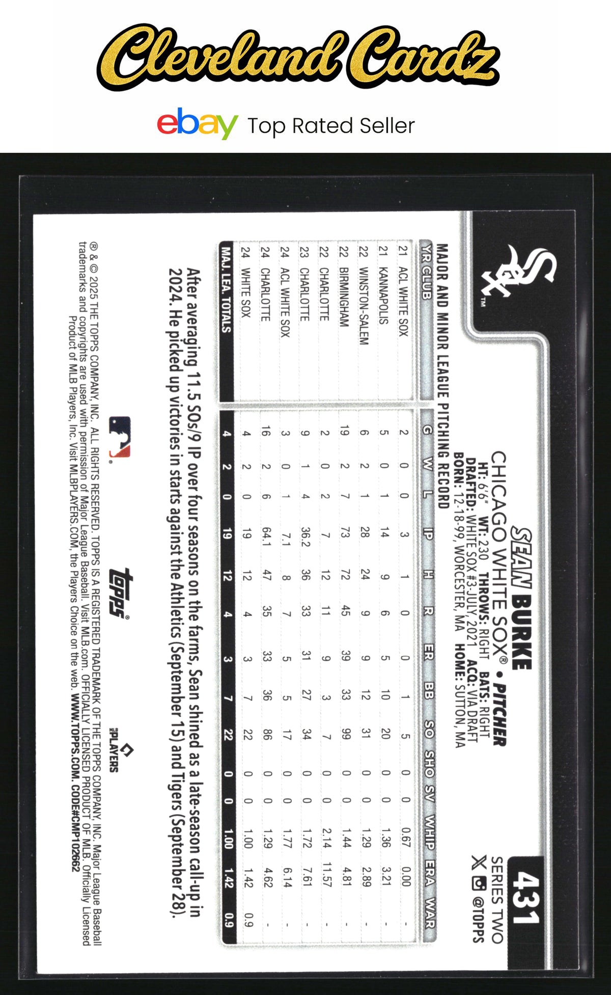 2025 Topps #431 Sean Burke Holiday