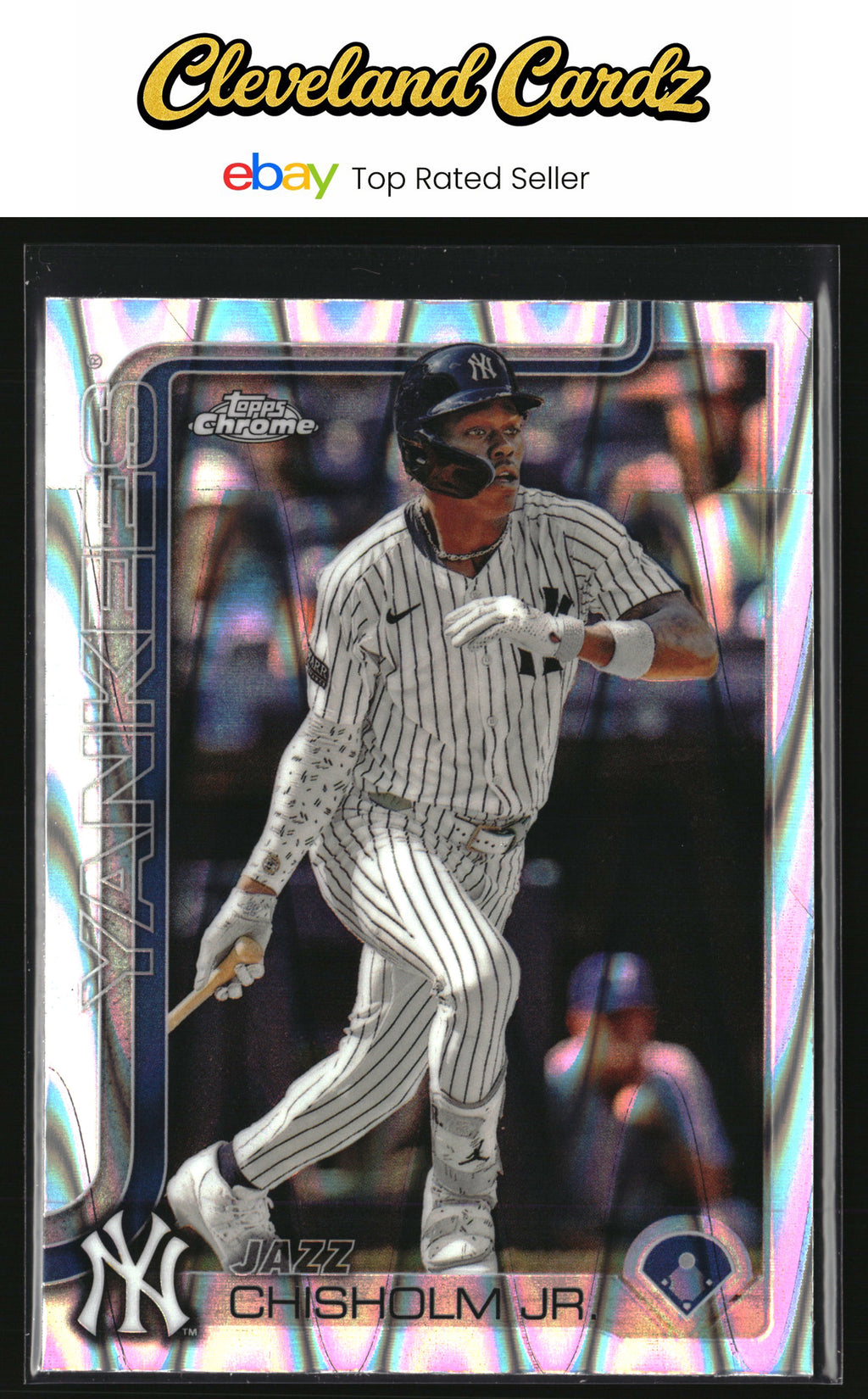 2025 Topps Chrome #283 Jazz Chisholm Jr. RayWave Refractor