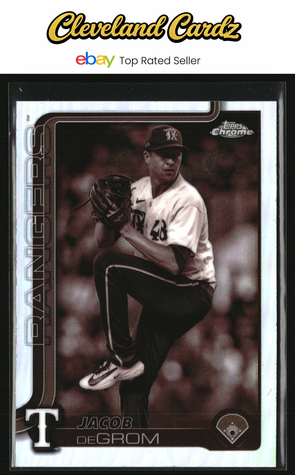 2025 Topps Chrome #214 Jacob deGrom Sepia Refractor