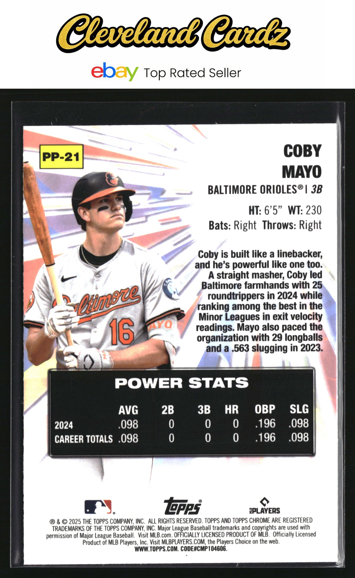 2025 Topps Chrome #PP-21 Coby Mayo Power Players