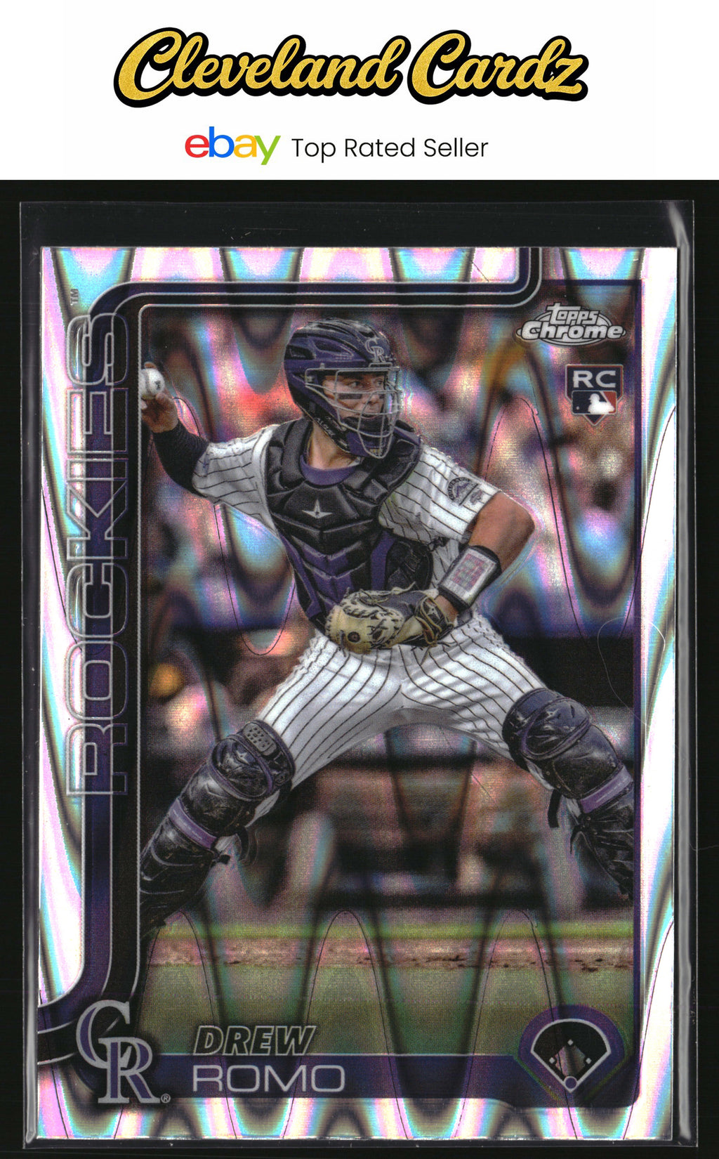 2025 Topps Chrome #124 Drew Romo RayWave Refractor