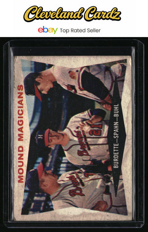 1960 Topps #230 Mound Magicians (Lew Burdette / Warren Spahn / Bob Buhl)