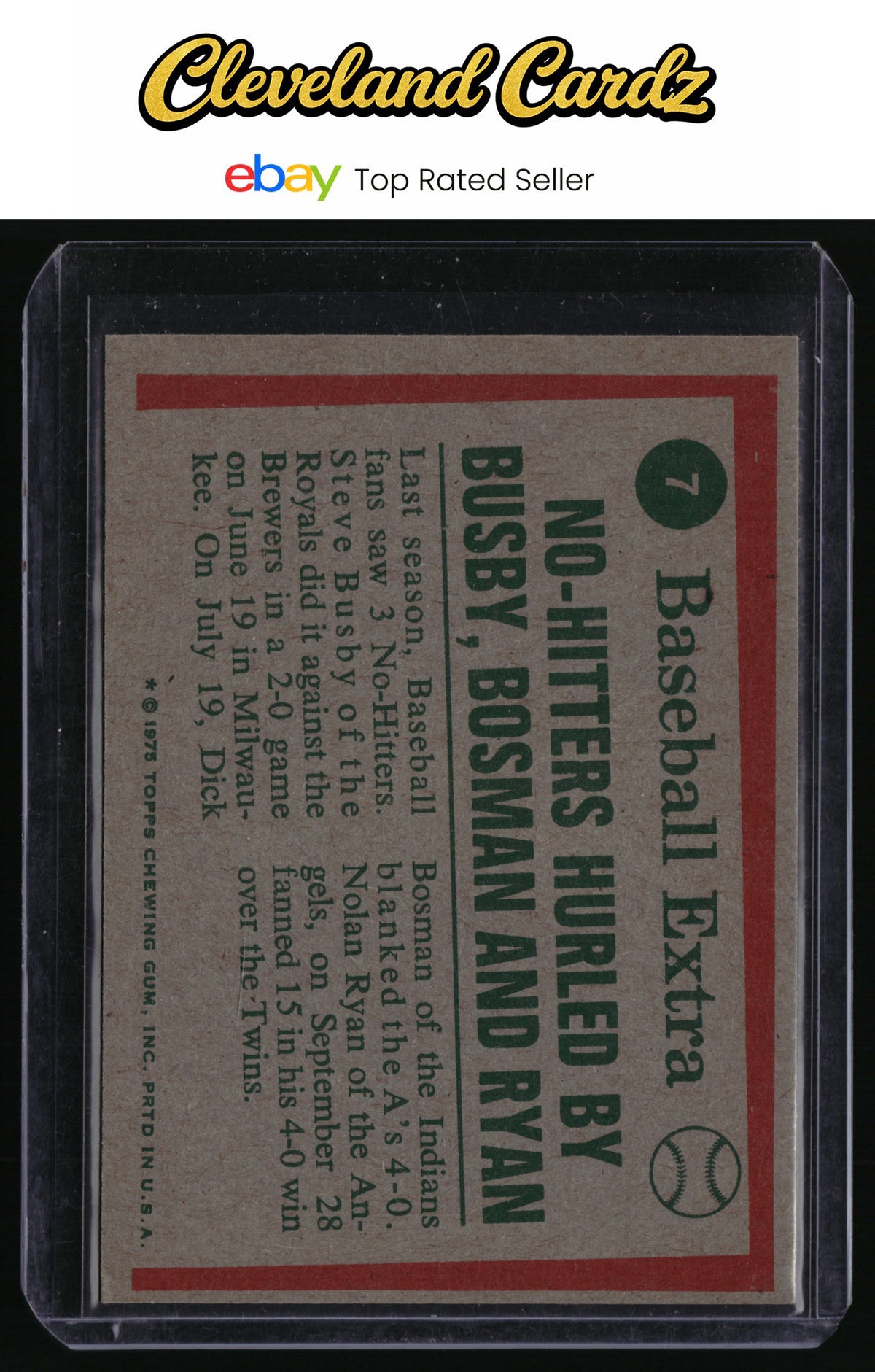 1975 Topps #7 Steve Busby / Dick Bosman / Nolan Ryan