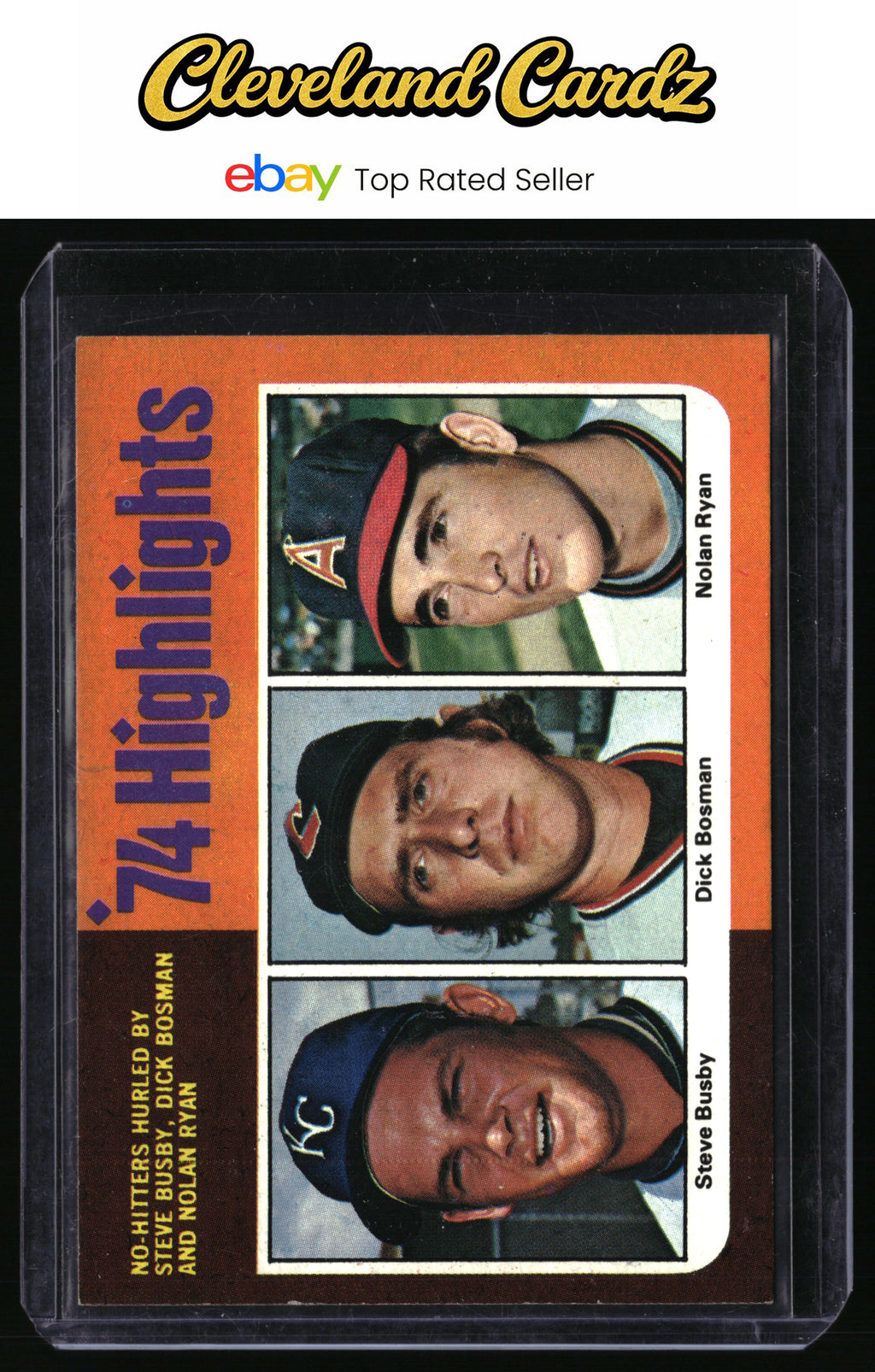 1975 Topps #7 Steve Busby / Dick Bosman / Nolan Ryan