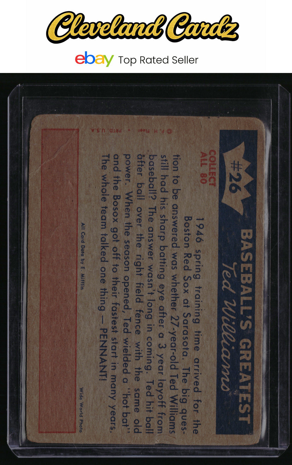 1959 Fleer Ted Williams #26 Ted Williams