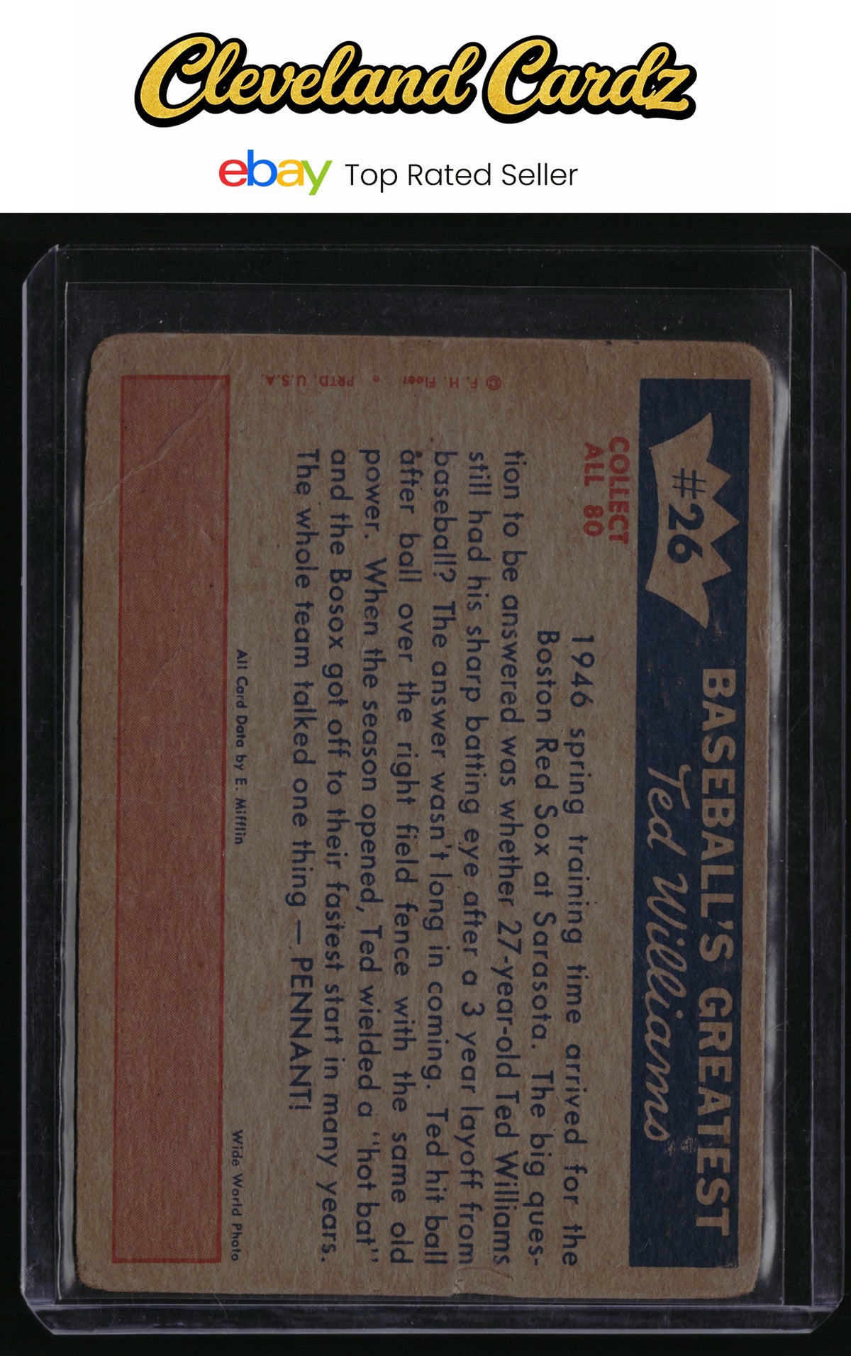 1959 Fleer Ted Williams #26 Ted Williams
