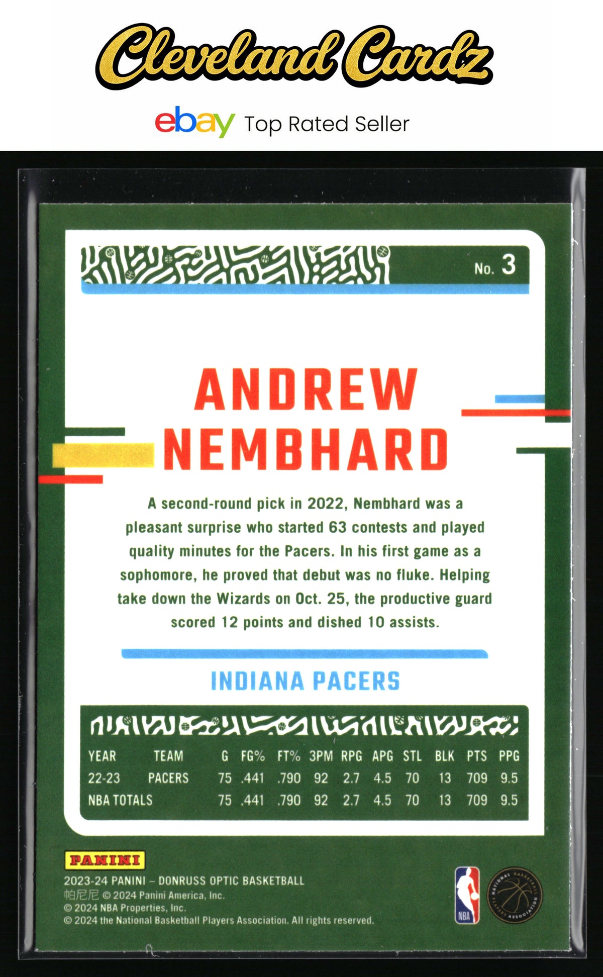 2023-24 Donruss Optic #3 Andrew Nembhard