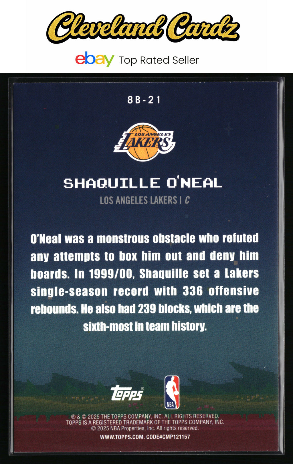 2025-26 Topps #8B-21 Shaquille O'Neal 8-Bit Ballers Holo Foil