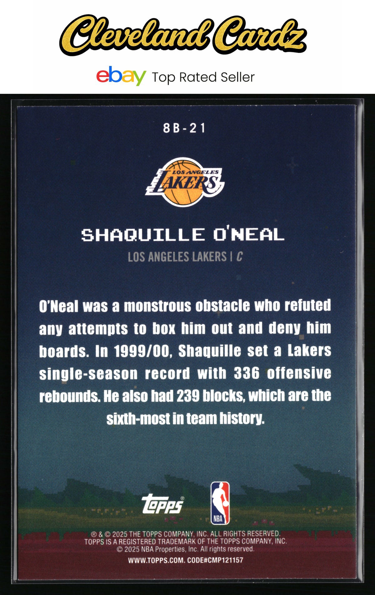 2025-26 Topps #8B-21 Shaquille O'Neal 8-Bit Ballers Holo Foil