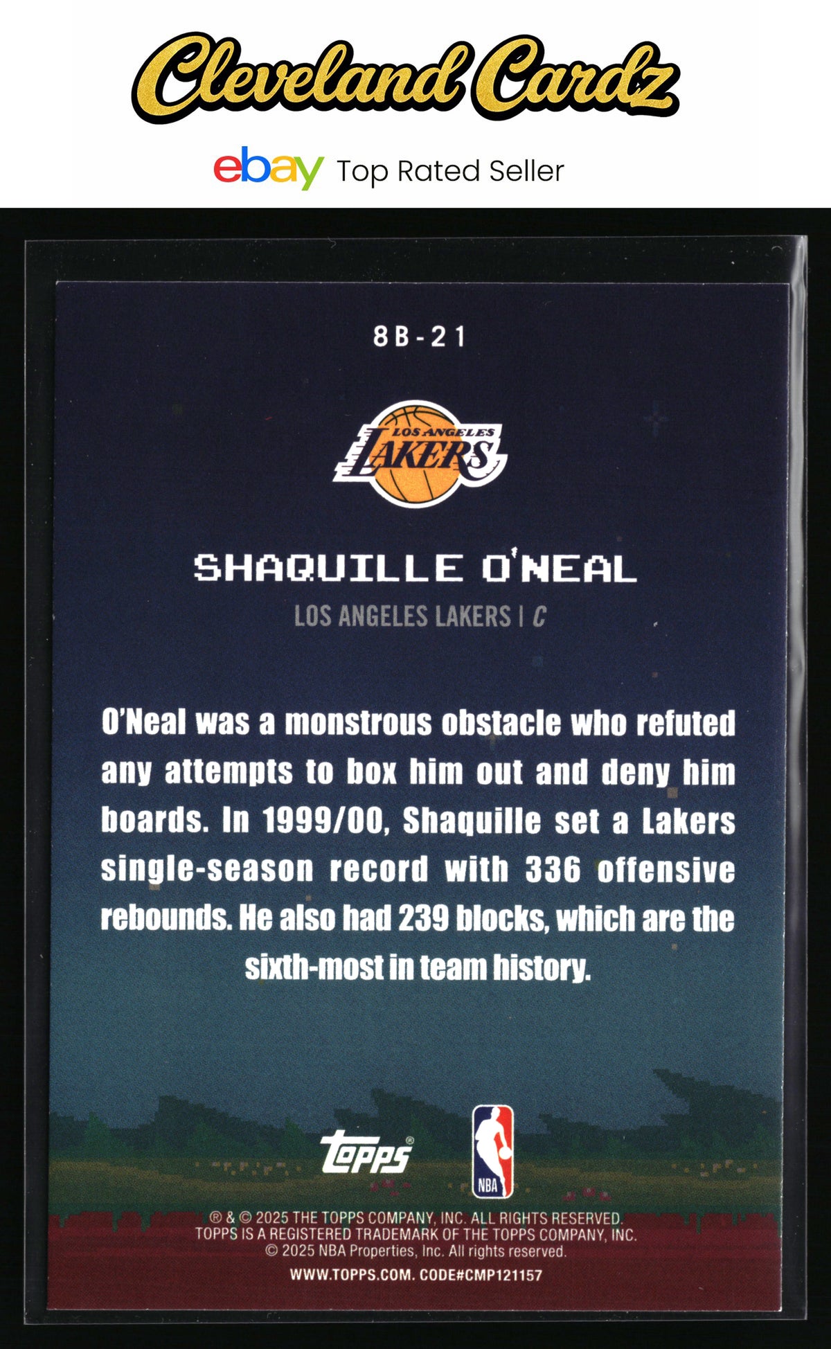 2025-26 Topps #8B-21 Shaquille O'Neal 8-Bit Ballers