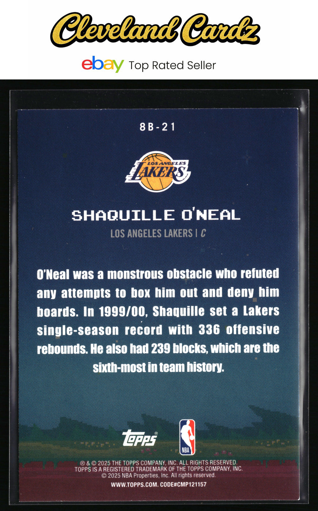 2025-26 Topps #8B-21 Shaquille O'Neal 8-Bit Ballers