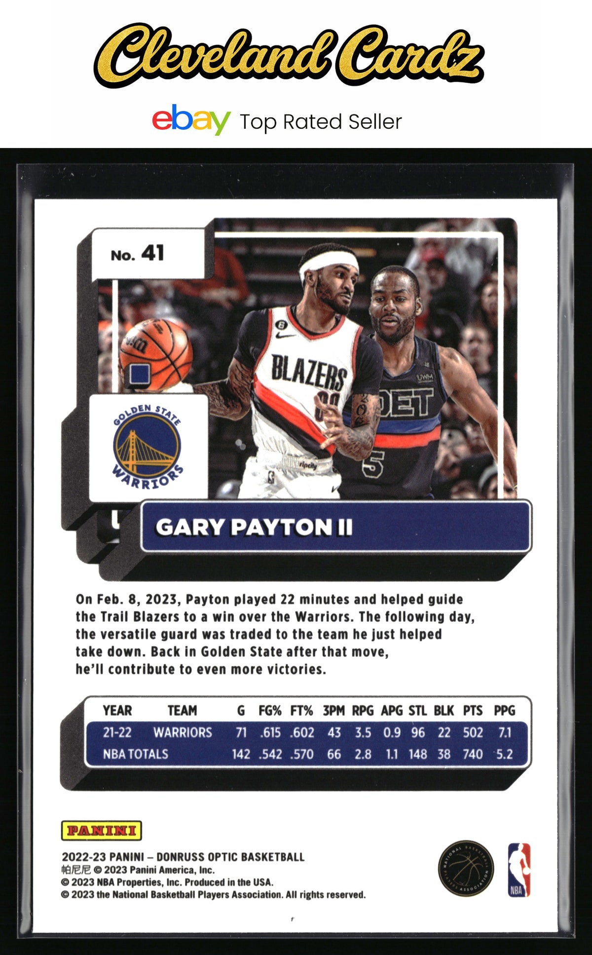 2022-23 Donruss Optic #41 Gary Payton II