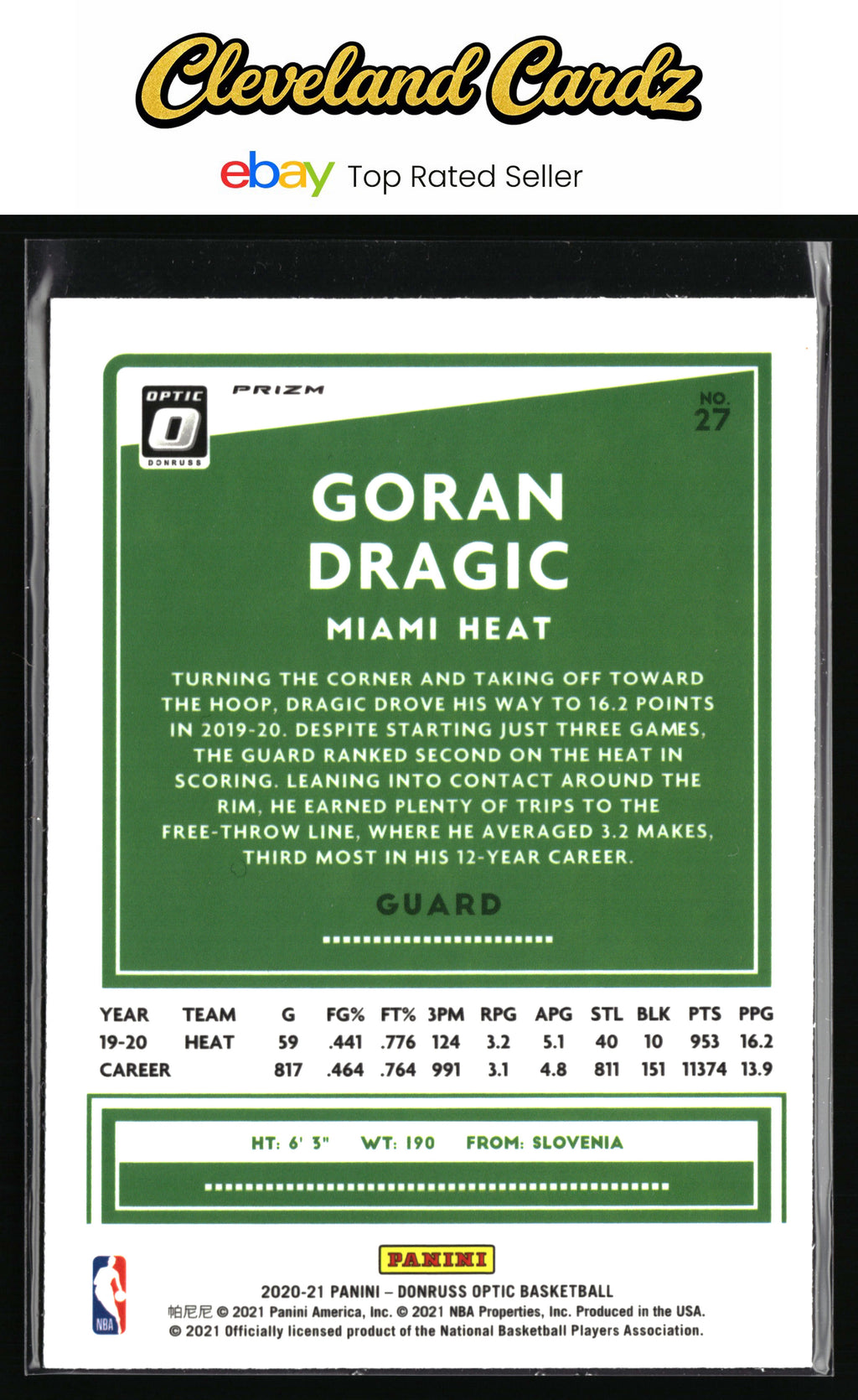2020-21 Donruss Optic #27 Goran Dragic Fast Break Holo