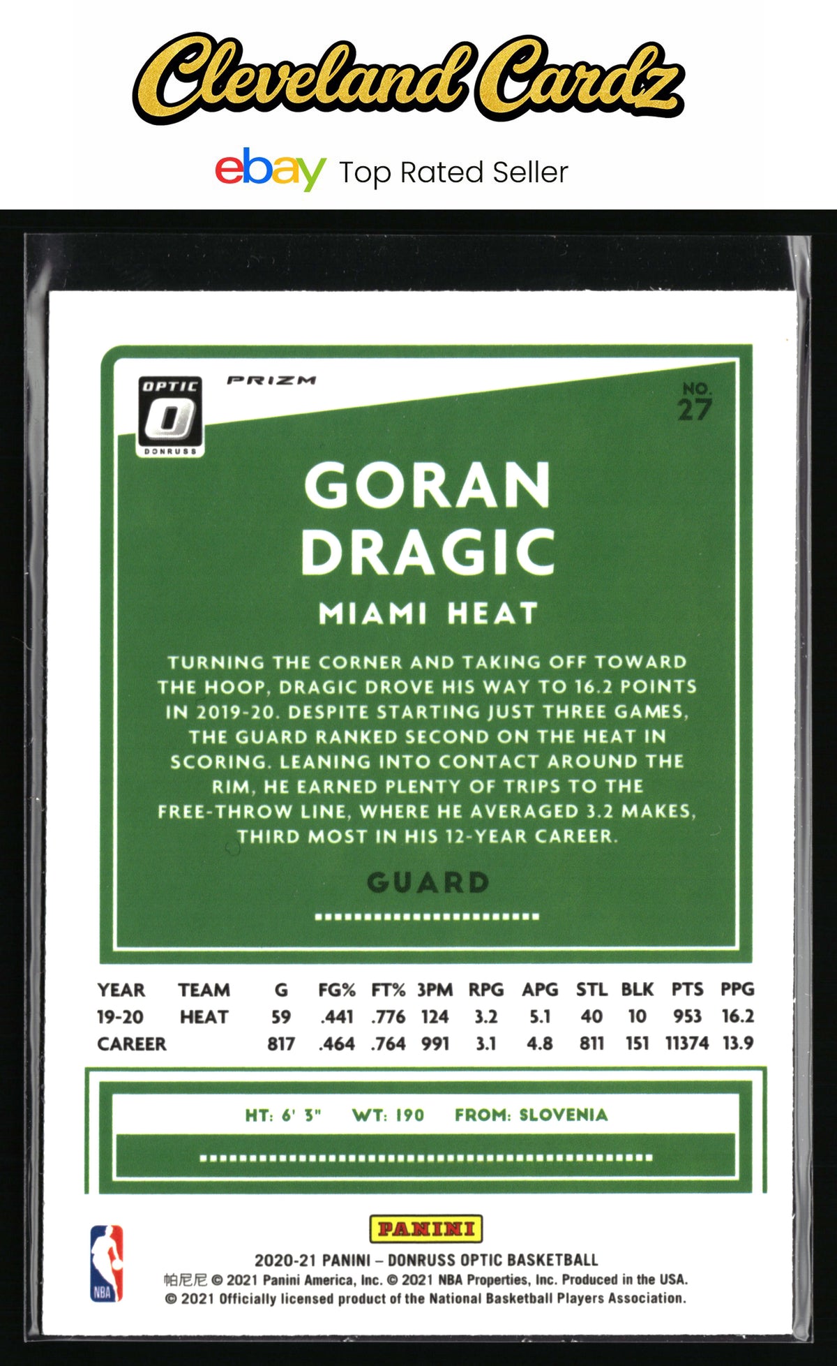 2020-21 Donruss Optic #27 Goran Dragic Fast Break Holo