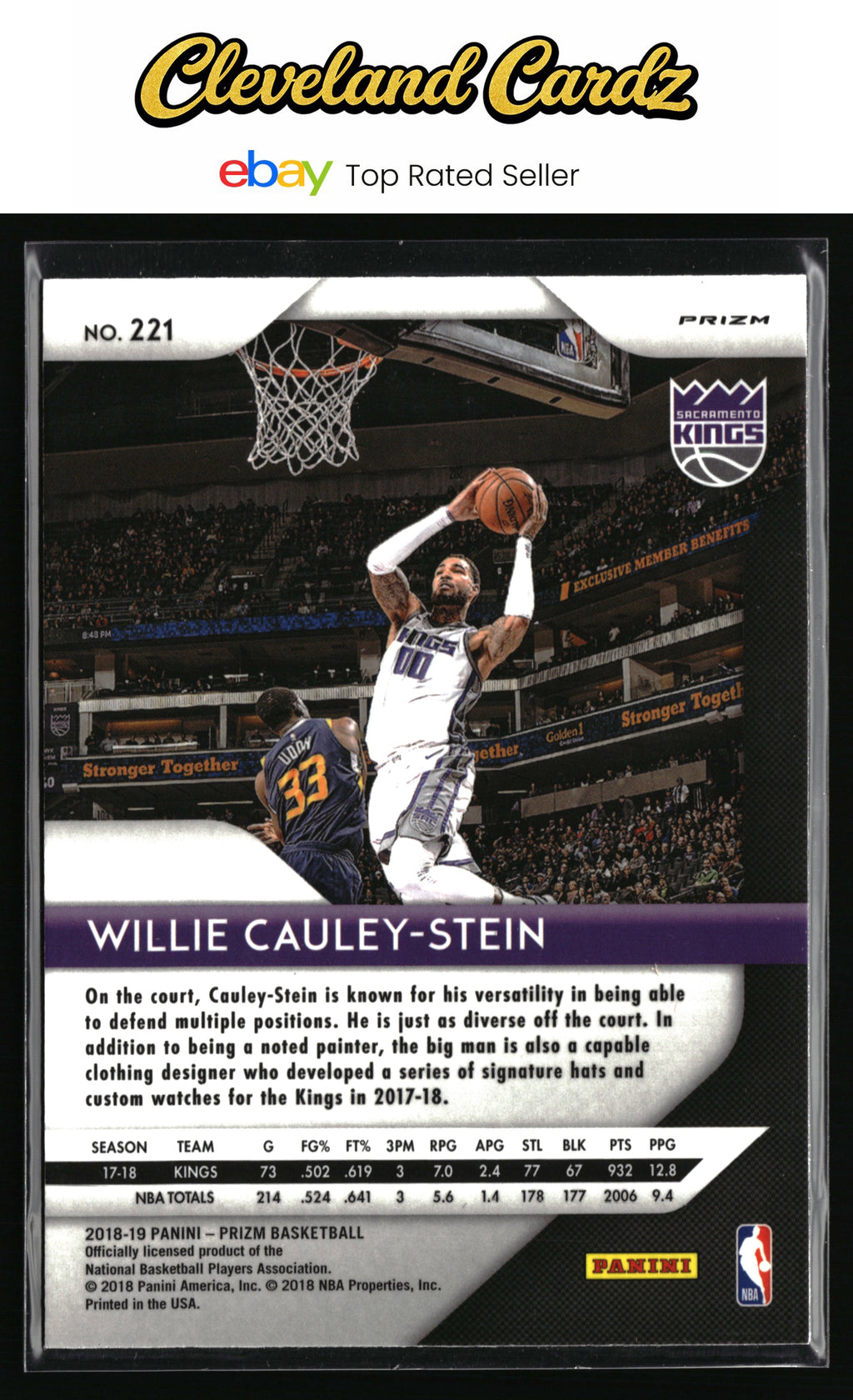 2018-19 Panini Prizm #221 Willie Cauley-Stein Prizm Choice Blue Yellow and Green