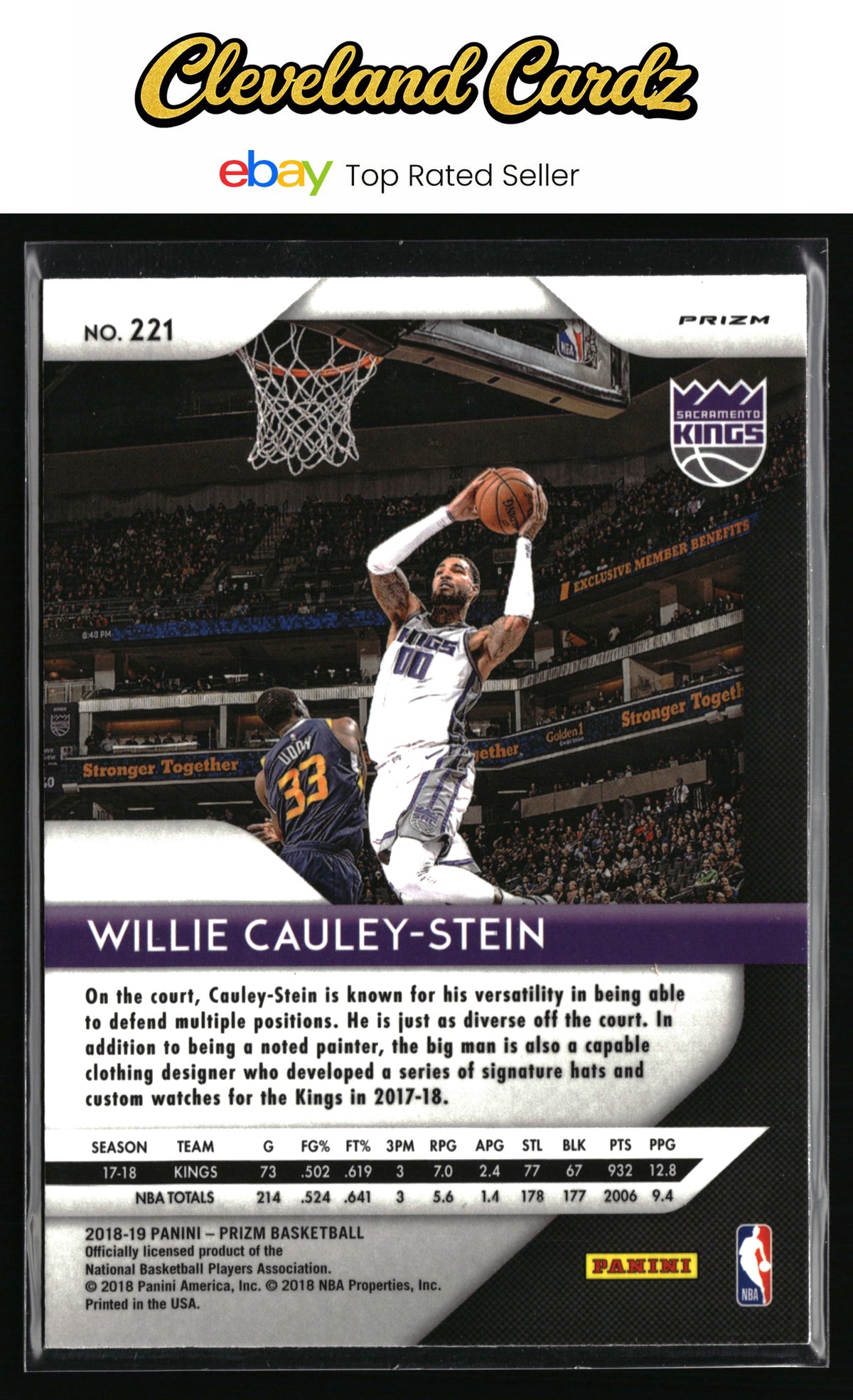 2018-19 Panini Prizm #221 Willie Cauley-Stein Prizm Choice Blue Yellow and Green