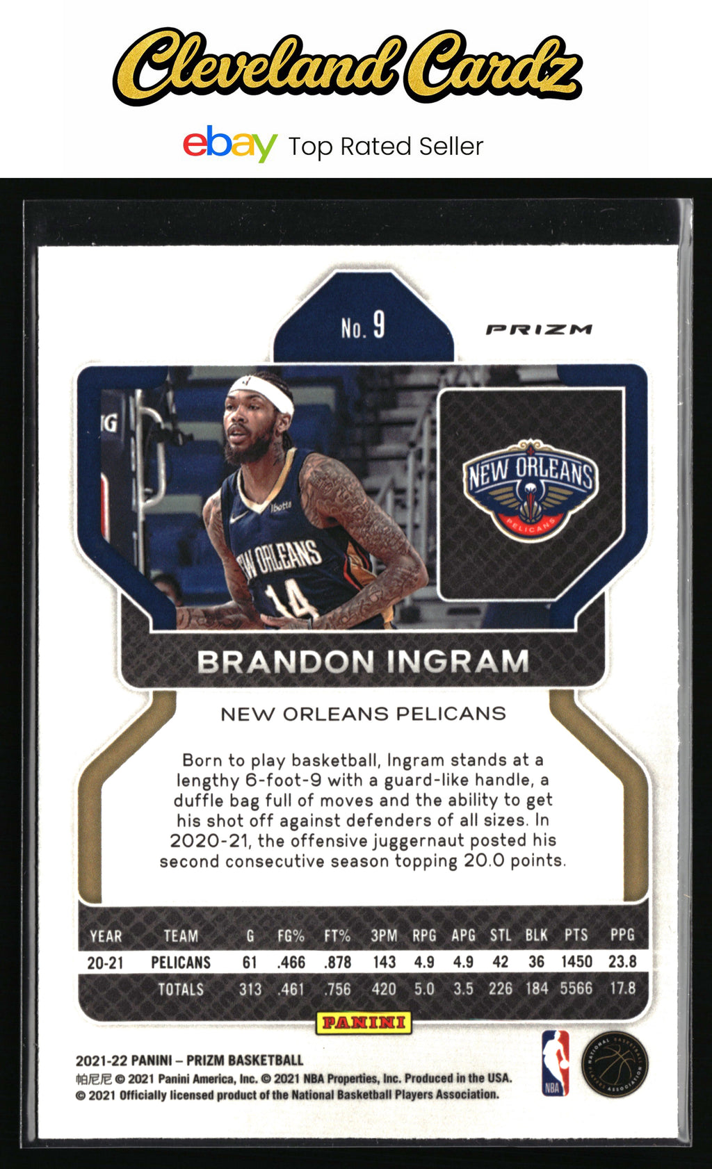 2021-22 Panini Prizm #9 Brandon Ingram Silver Wave