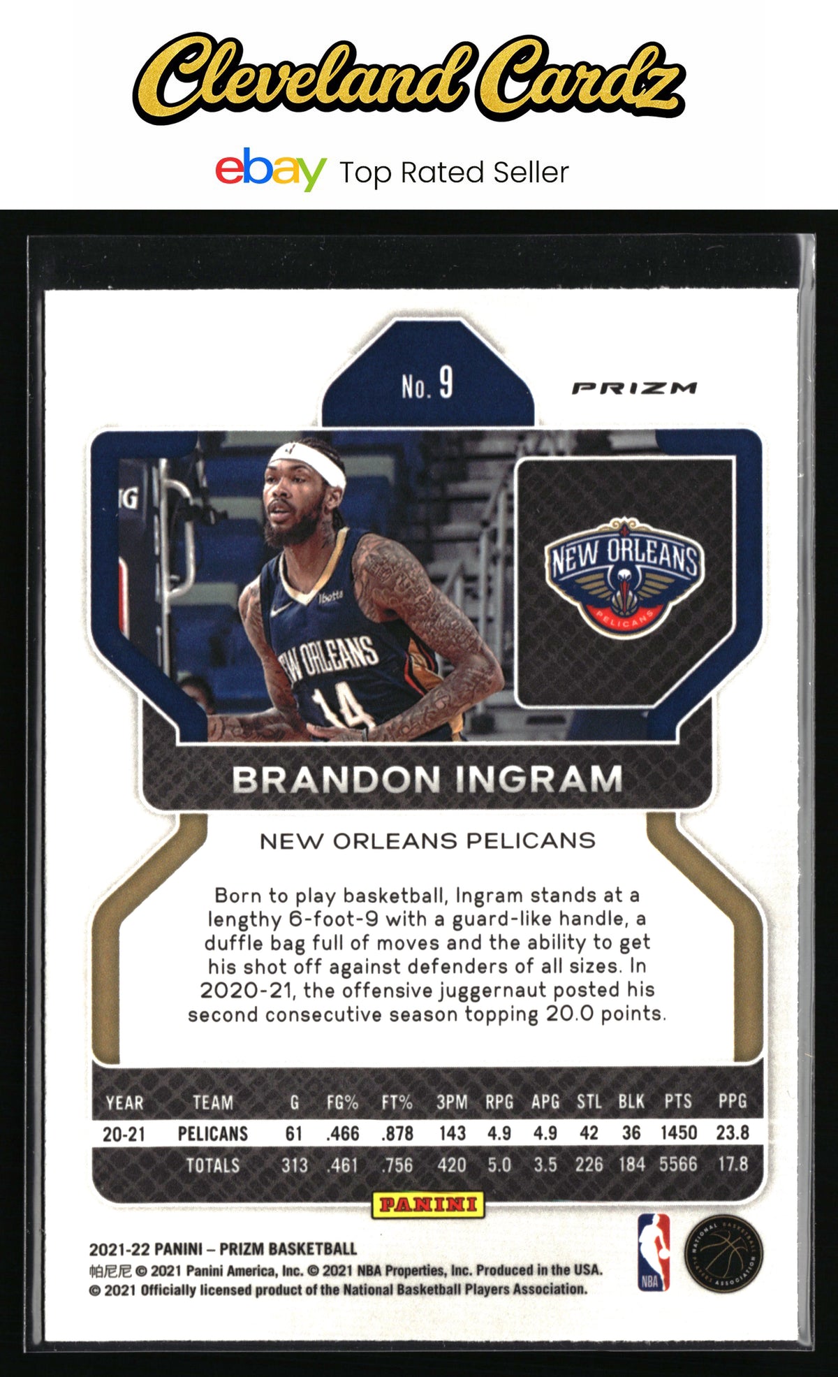 2021-22 Panini Prizm #9 Brandon Ingram Silver Wave