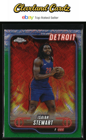 2024-25 Topps Chrome #116 Isaiah Stewart Topps Green Refractor
