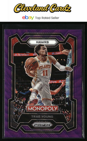 2023-24 Panini Prizm Monopoly #4 Trae Young Purple