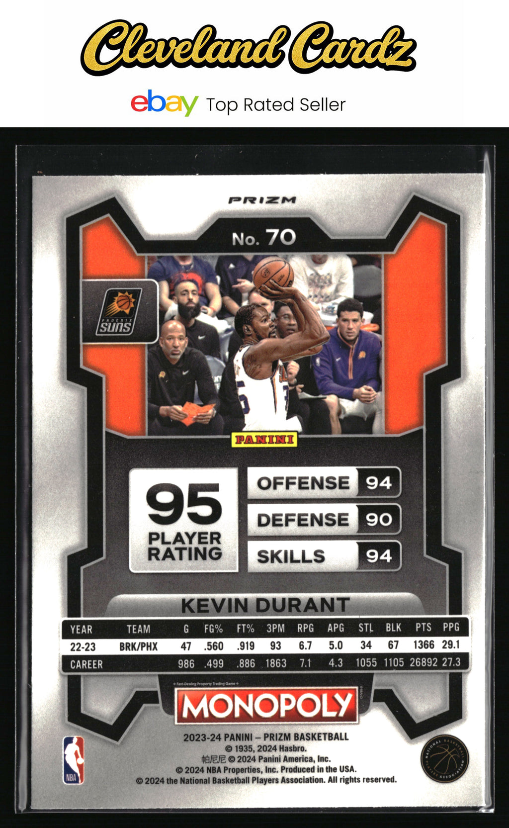 2023 Panini Prizm Draft Picks #70 Kevin Durant Purple Wave