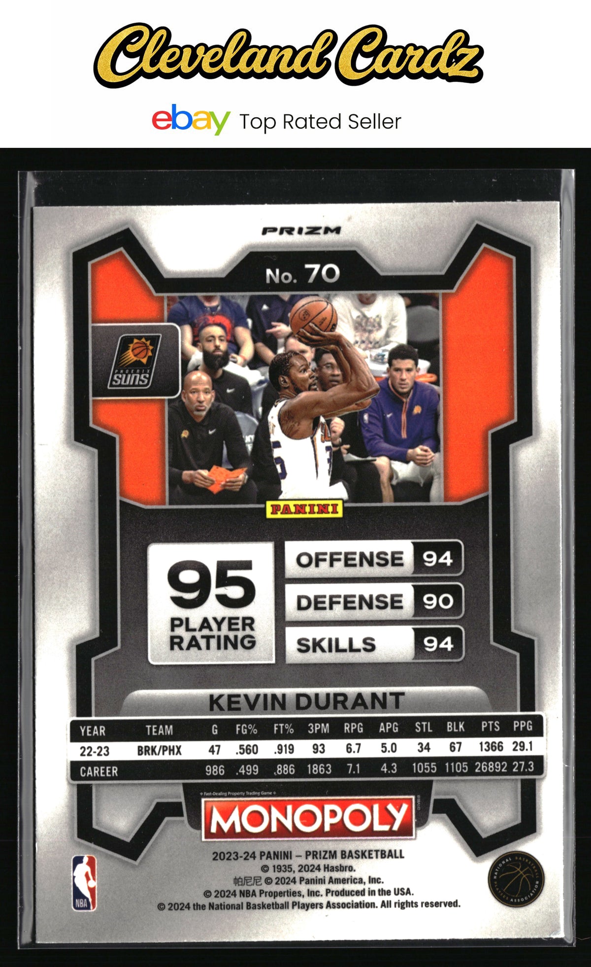 2023 Panini Prizm Draft Picks #70 Kevin Durant Purple Wave