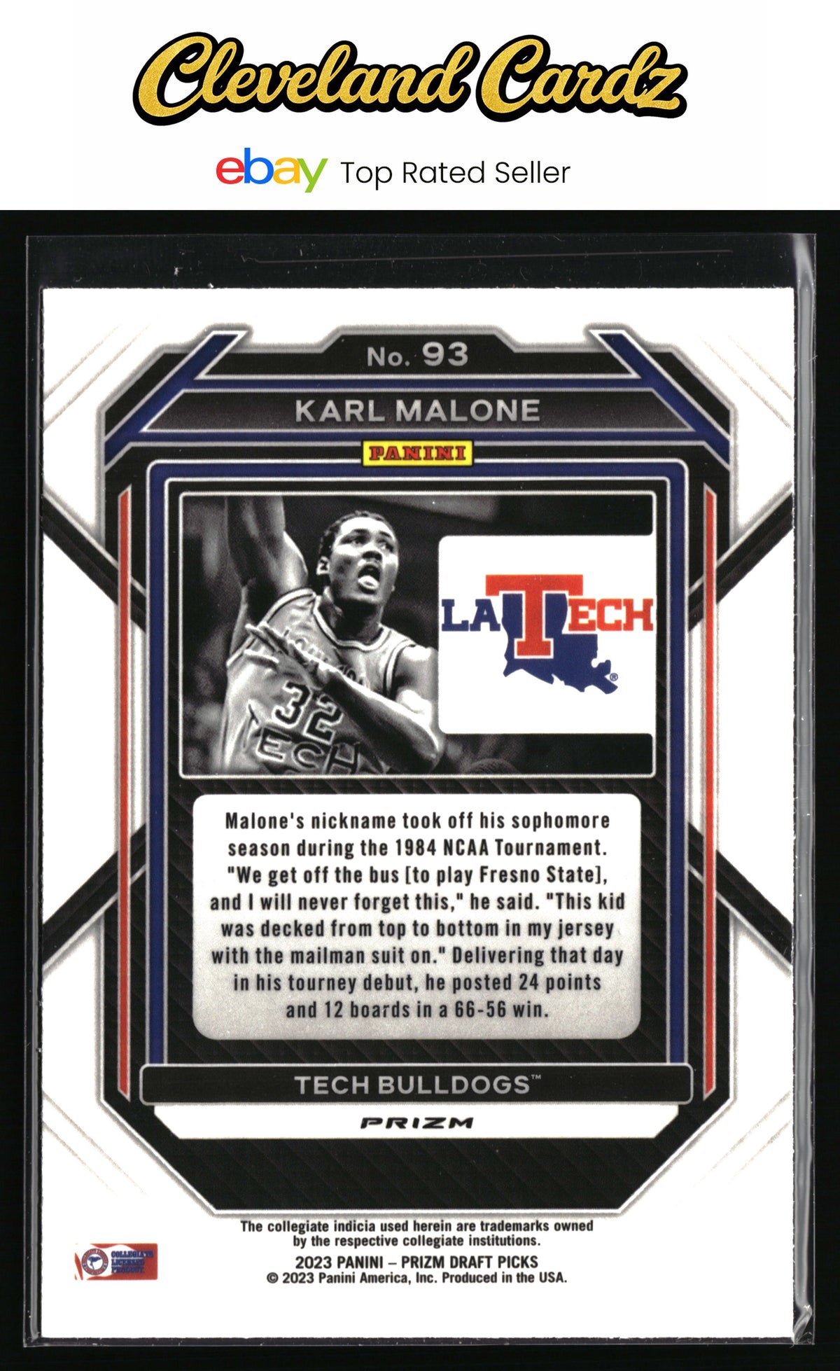 2023 Panini Prizm Draft Picks #93 Karl Malone Purple Wave