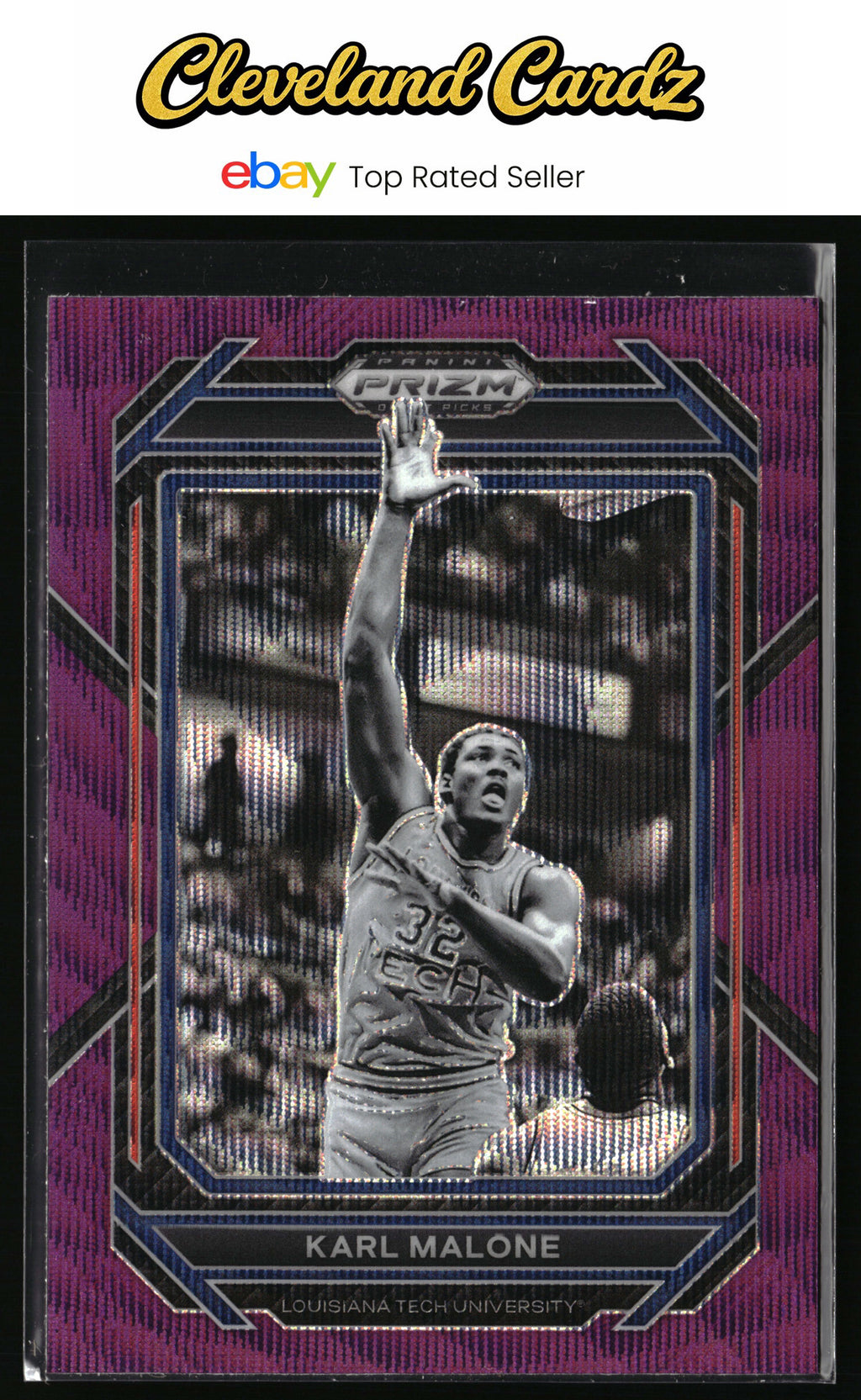 2023 Panini Prizm Draft Picks #93 Karl Malone Purple Wave