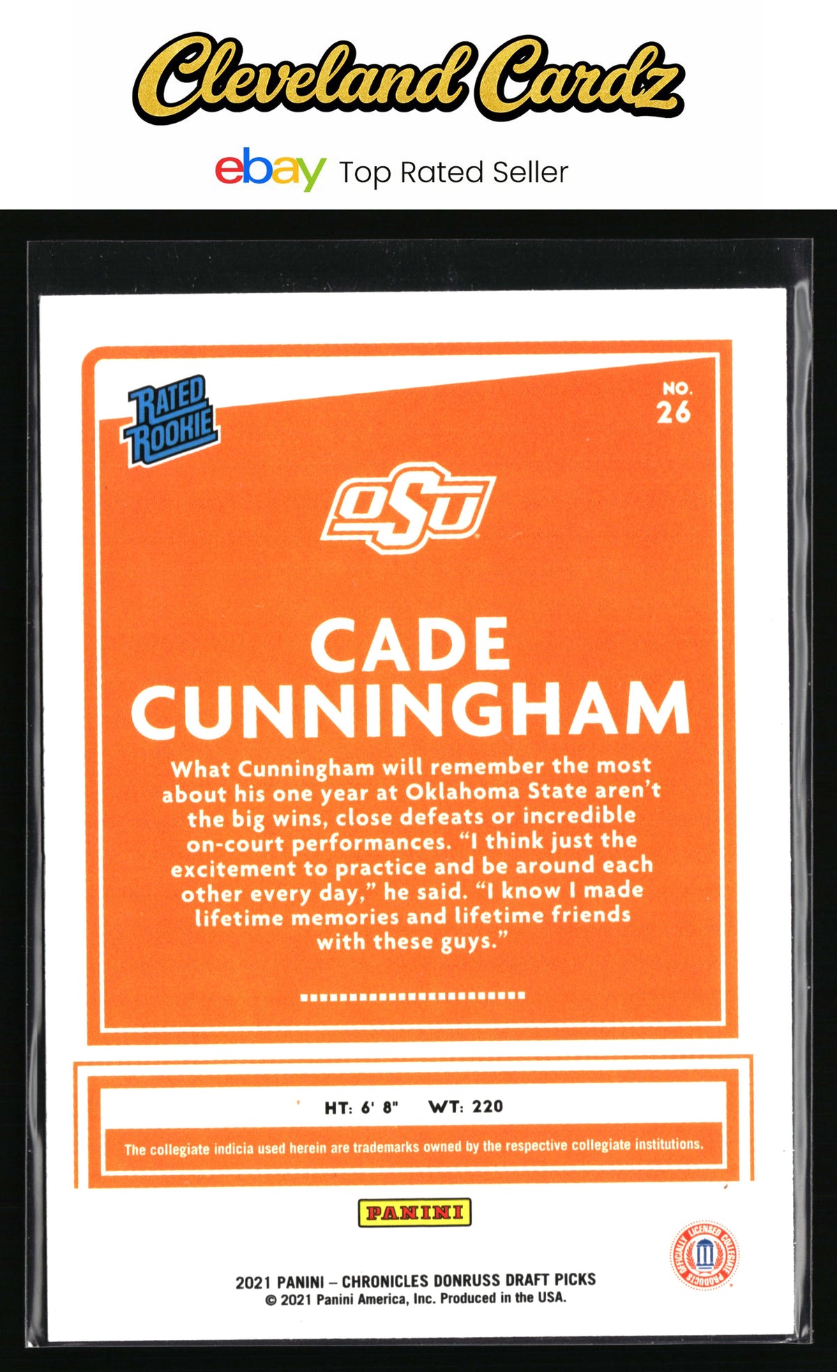 2021 Panini Chronicles Draft Picks #26 Cade Cunningham Pink