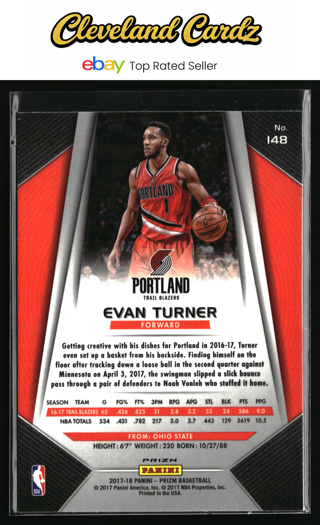 2017-18 Panini Prizm #148 Evan Turner Prizm Silver