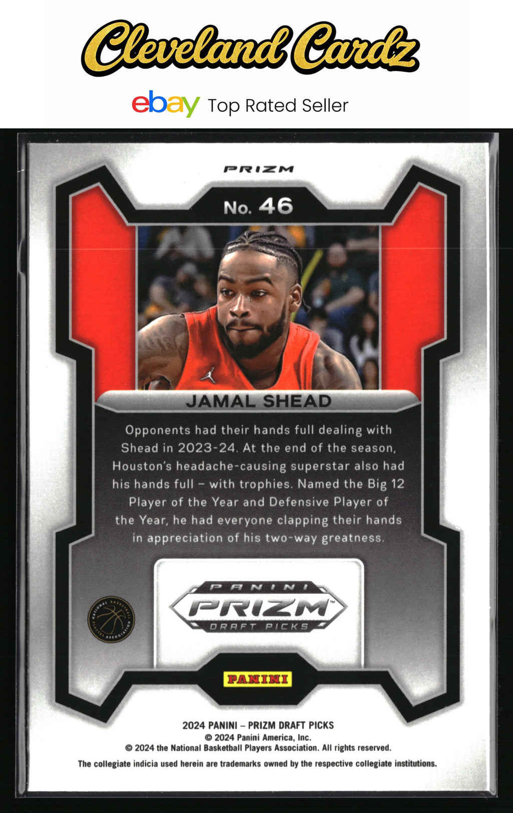2024 Panini Prizm Draft Picks #46 Jamal Shead Prizm Red Ice