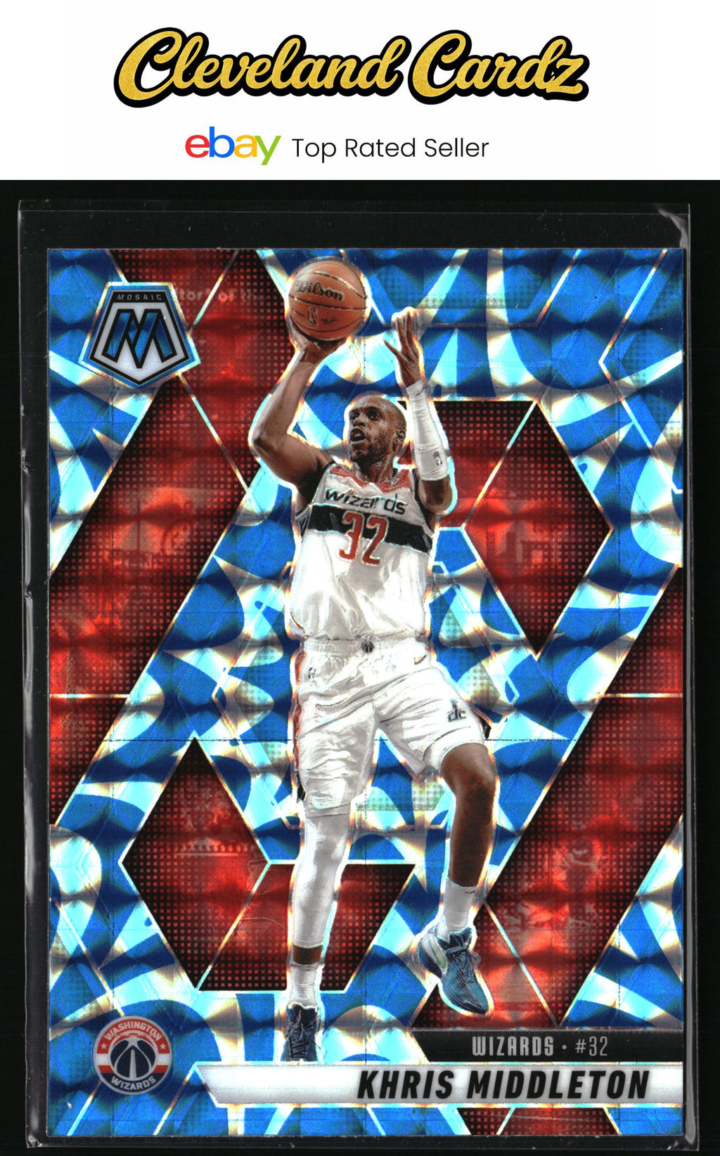 2024-25 Panini Mosaic #151 Khris Middleton Reactive Blue Mosaic