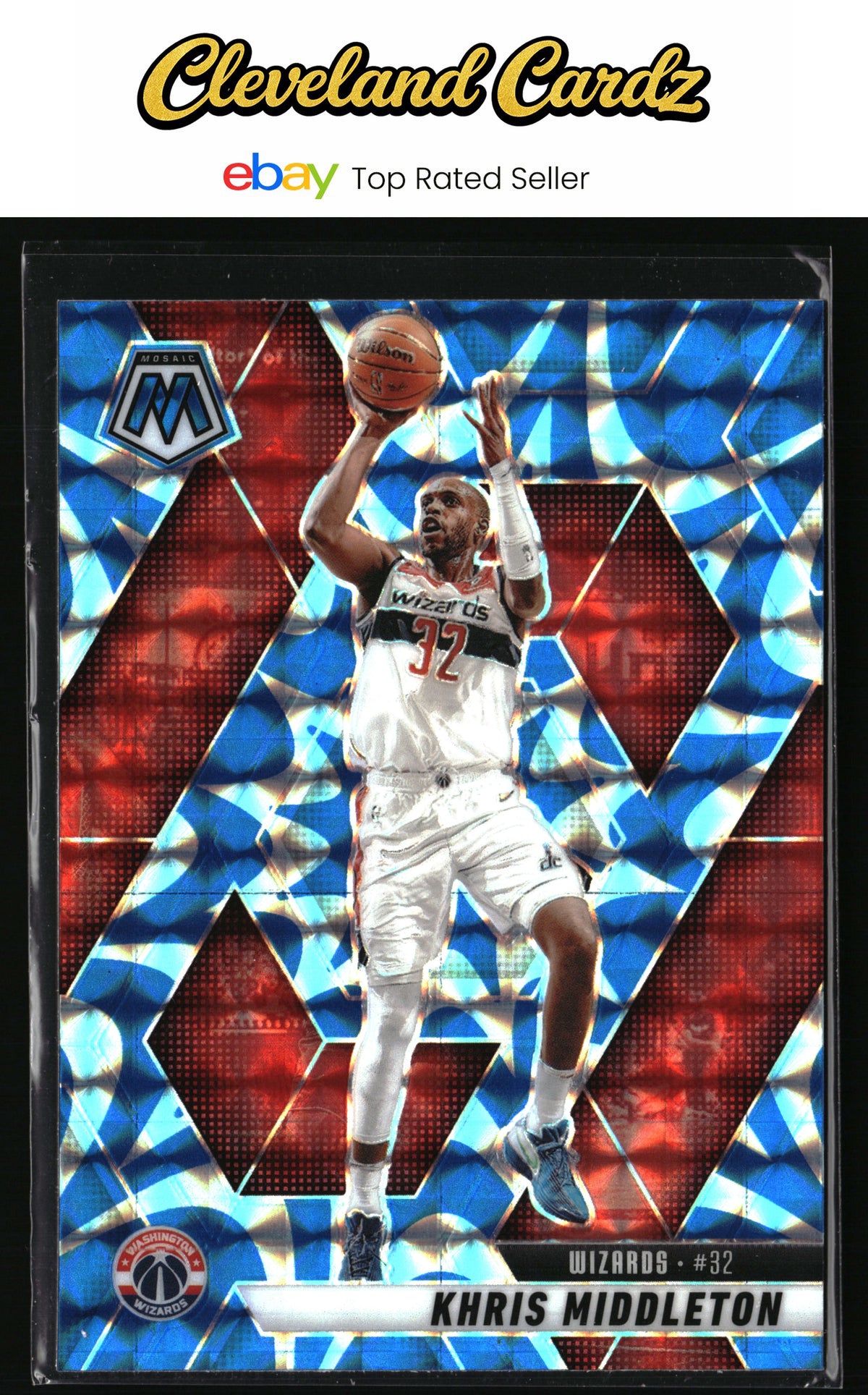 2024-25 Panini Mosaic #151 Khris Middleton Reactive Blue Mosaic