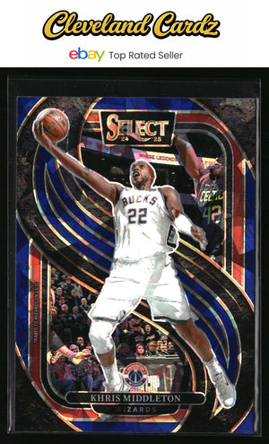 2024-25 Panini Select #161 Khris Middleton Blue Cracked Ice Prizm