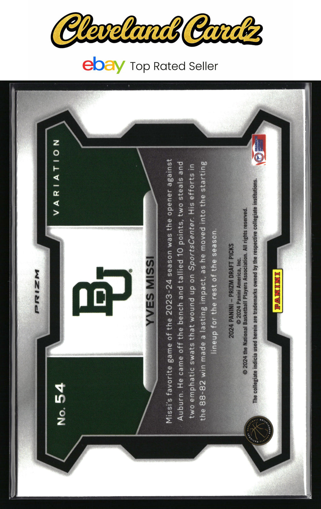 2024 Panini Prizm Draft Picks #54b Yves Missi Prizm Red Ice